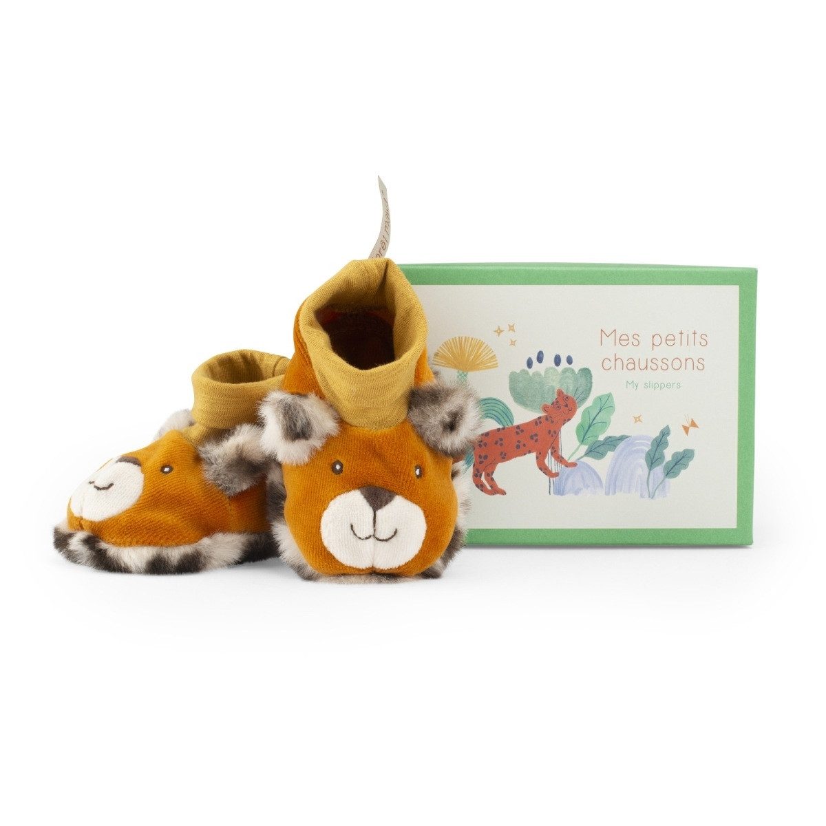 Moulin Roty Baby Stoffschühchen Babyschuhe 0-6 m Stoffschuhe Geschenkbox Krabbelschuh