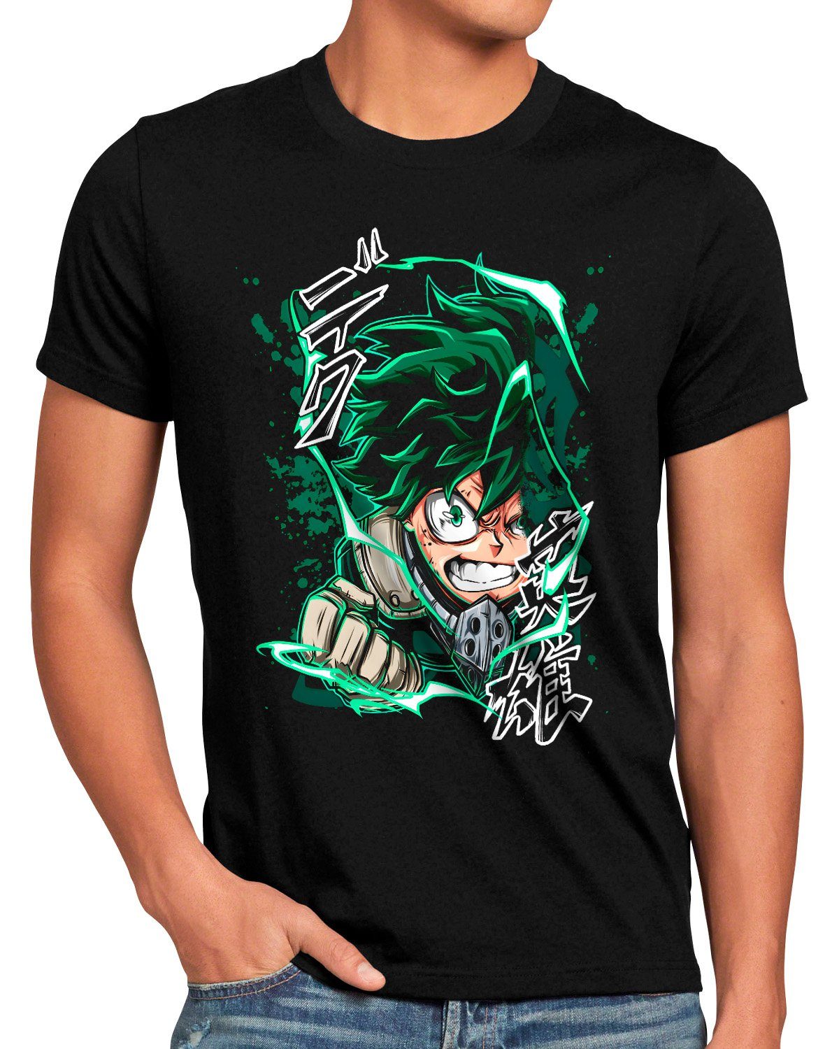 style3 Print-Shirt Herren T-Shirt Detroit Smash anime manga my hero academia cosplay