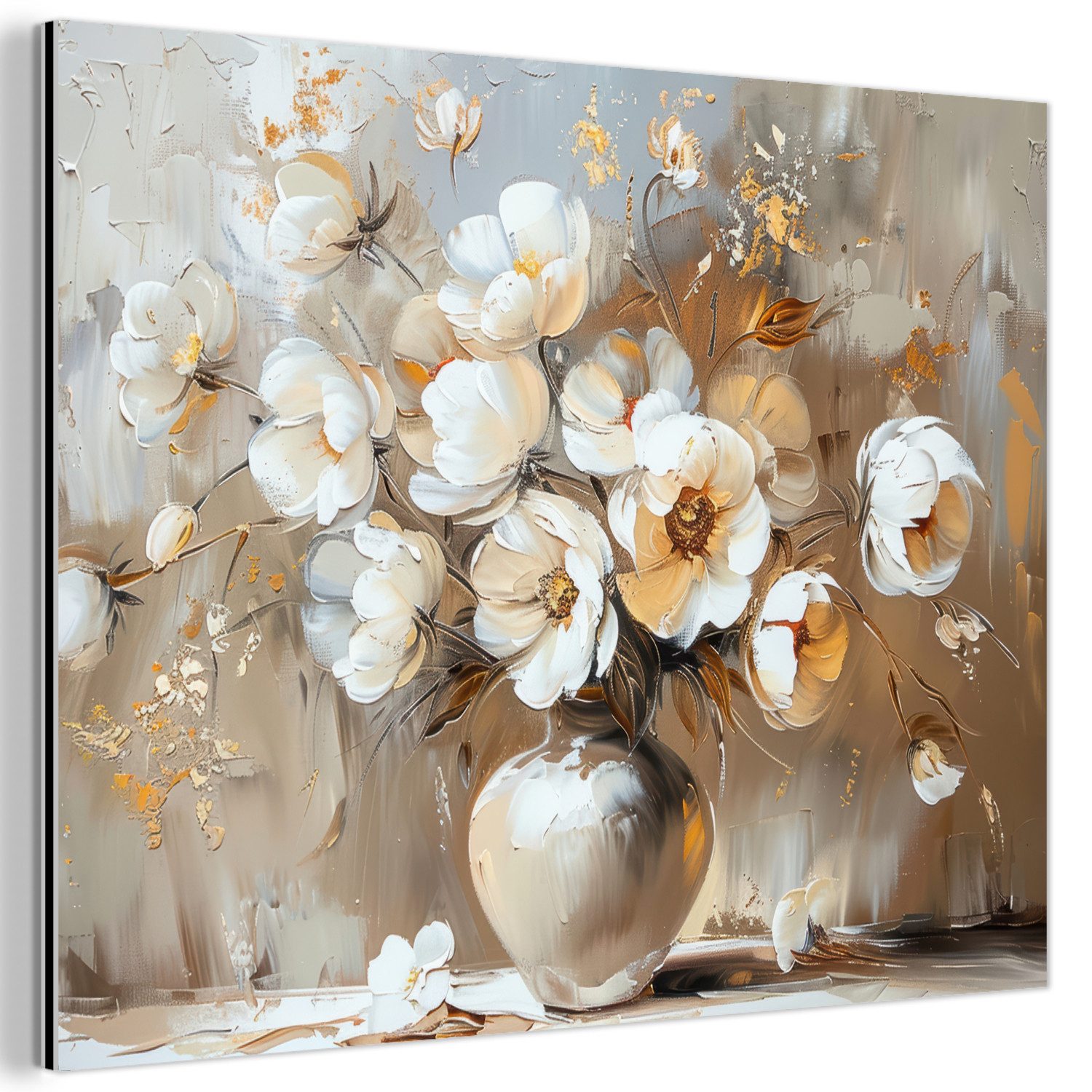MuchoWow Metallbild Vase - Blumen - günstig online kaufen