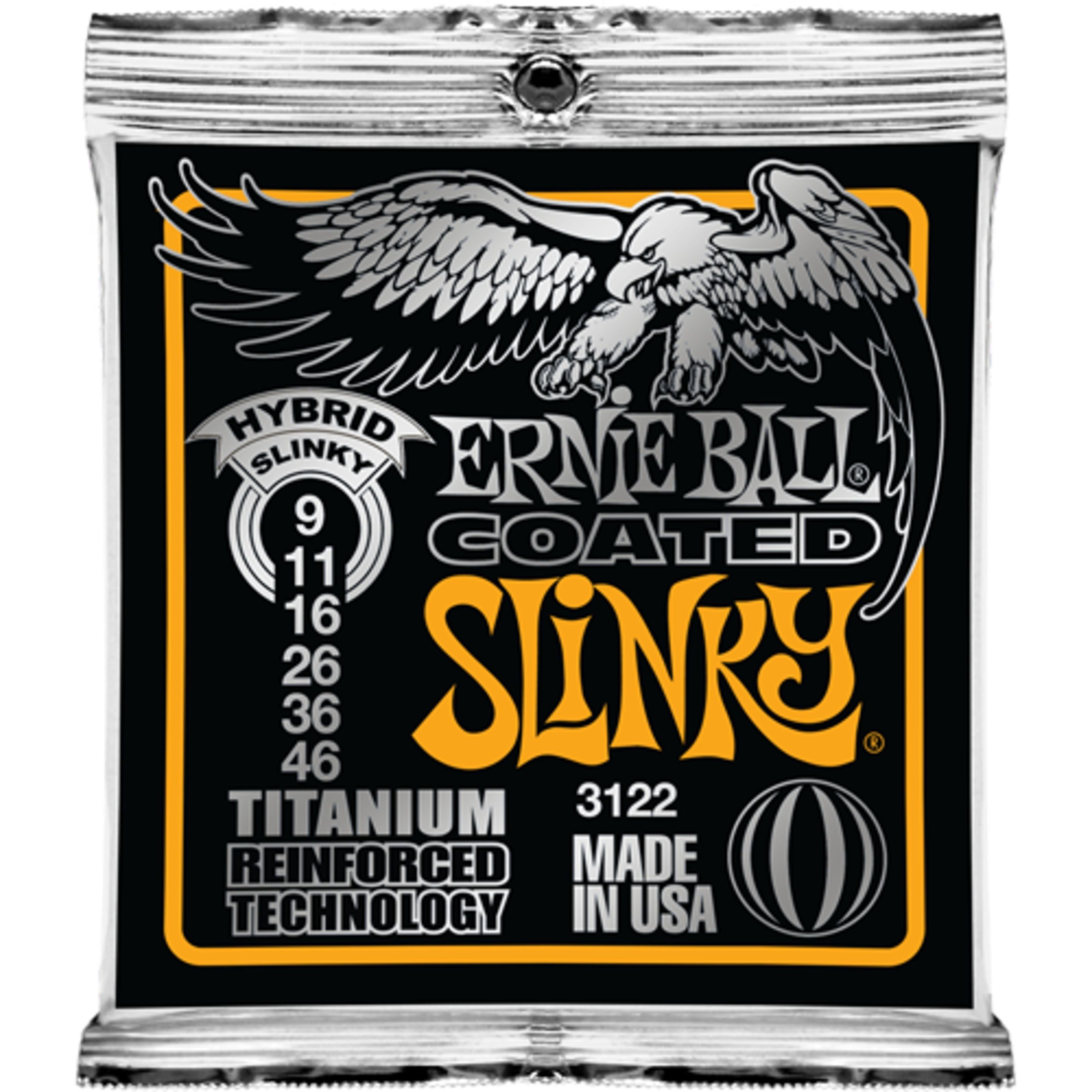 Ernie Ball Saiten, (EB3122 9-46 Coated Titanium RPS Hybrid Slinky), EB3122 9-46 Coated Titanium RPS Hybrid Slinky - E-Gitarrensaiten