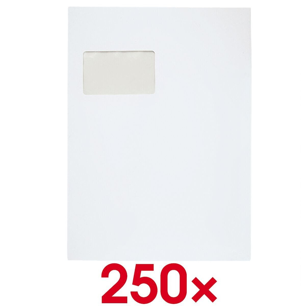 STEINMETZ Versandtasche, DIN C4, mit Fenster, Haftklebung mit Abdeckstreifen