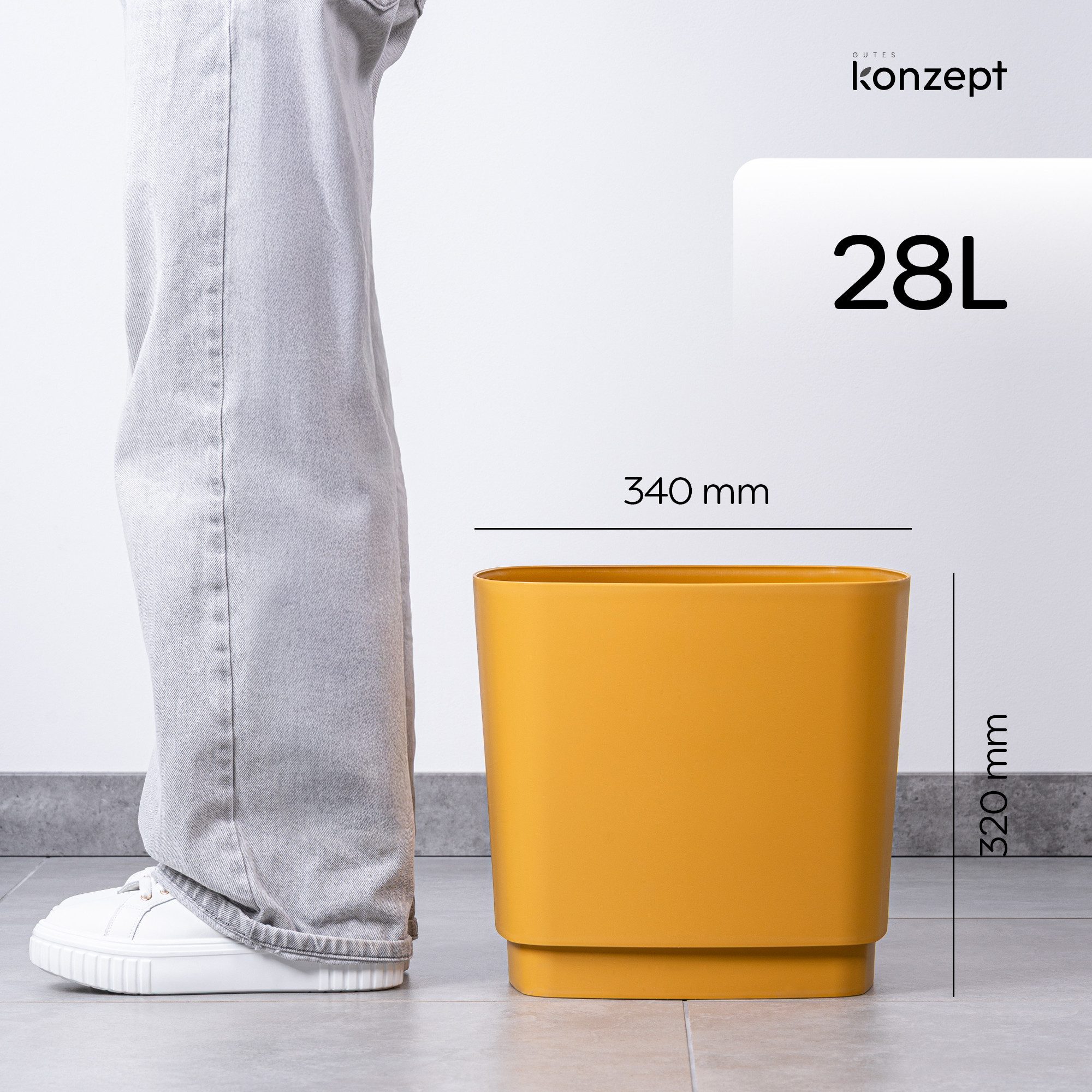 KONZEPT Blumentopf Gross Innen & Außen, 34x34cm, 28L, Leicht, Rostbeständig, UV-beständig, Verrottungsbeständig