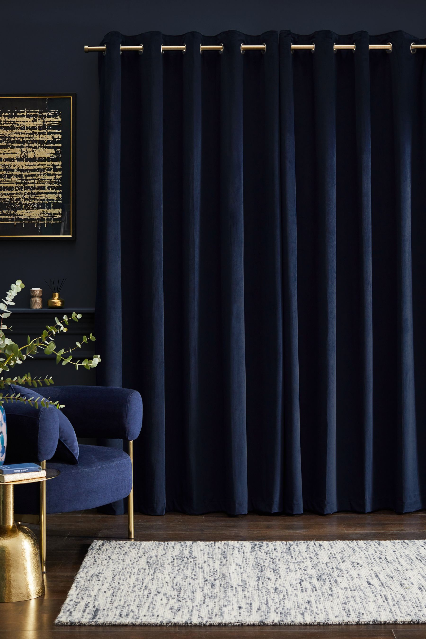 Next Vorhang Gefütterte Ösenvorhänge aus Mattsamt (2 St) günstig online kaufen