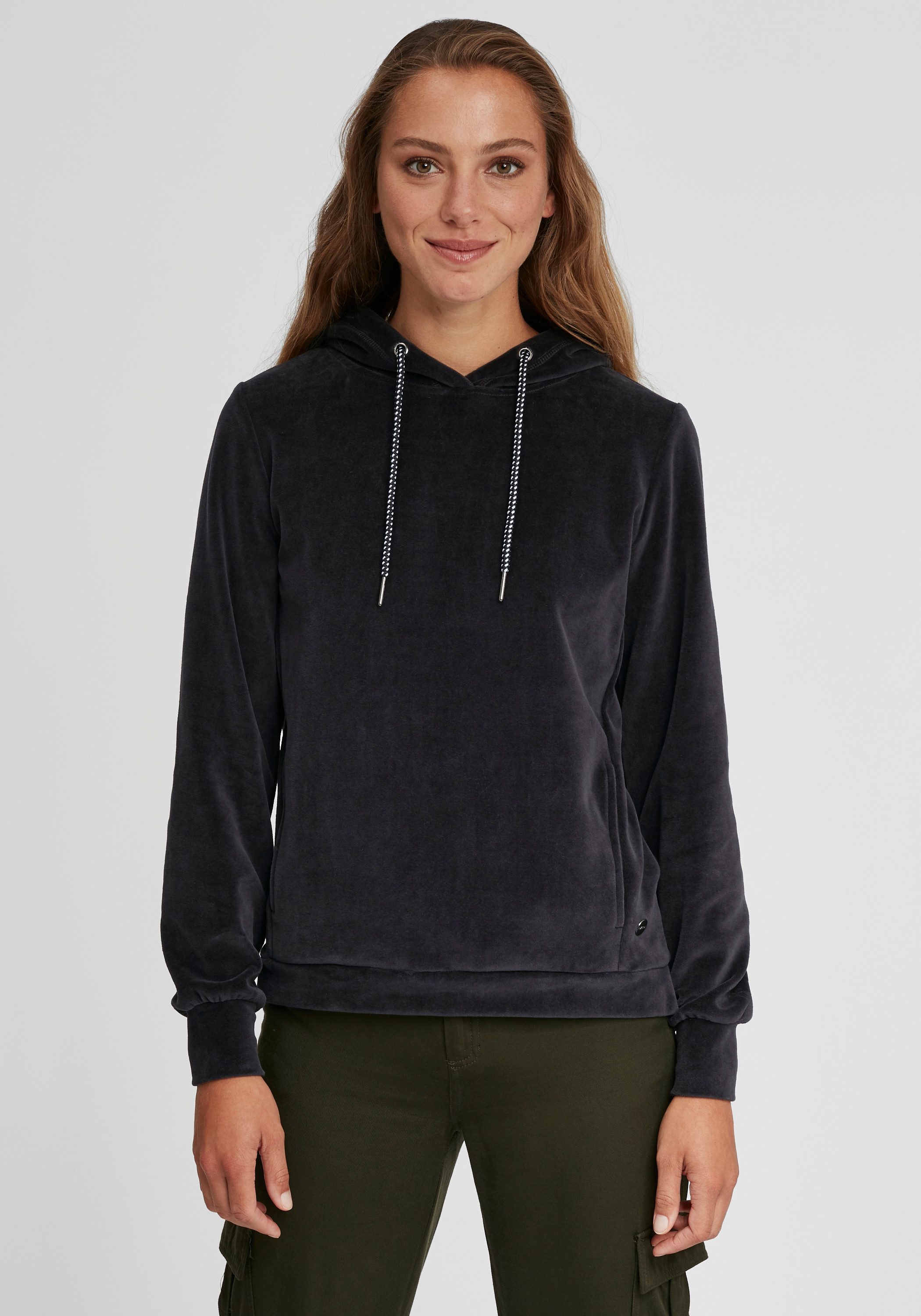 OXMO Hoodie OXNimma Bequemer Sweat-Hoodie in Samt-Optik