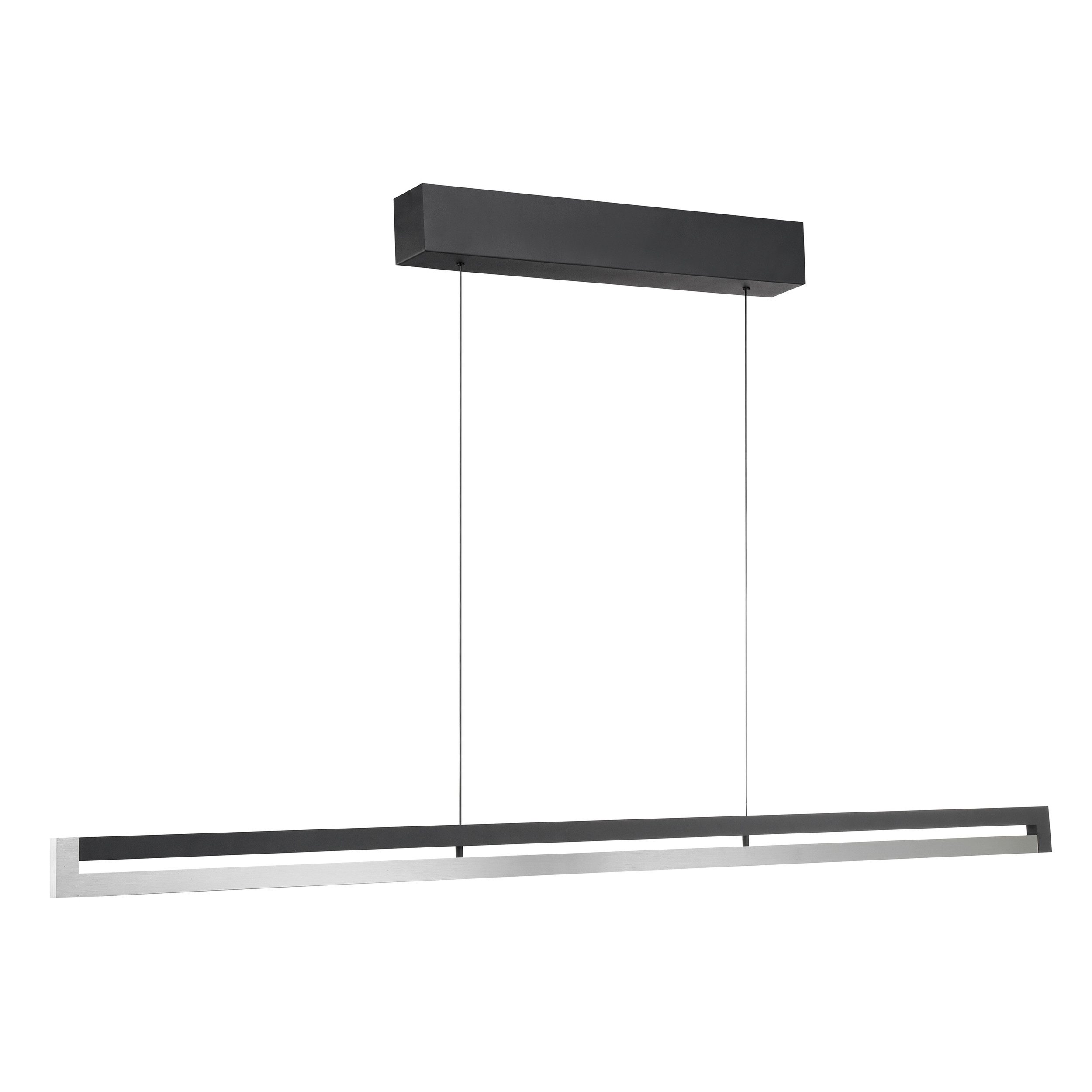 lumiCouture LED Pendelleuchte Pulse, Memoryfunktion, mehrere Helligkeitsstufen, LED fest integriert, Warmweiß, 122 x 7 x 180 cm, 4400 lm, 2700K, dimmbar, Aluminium gebürstet/schwarz