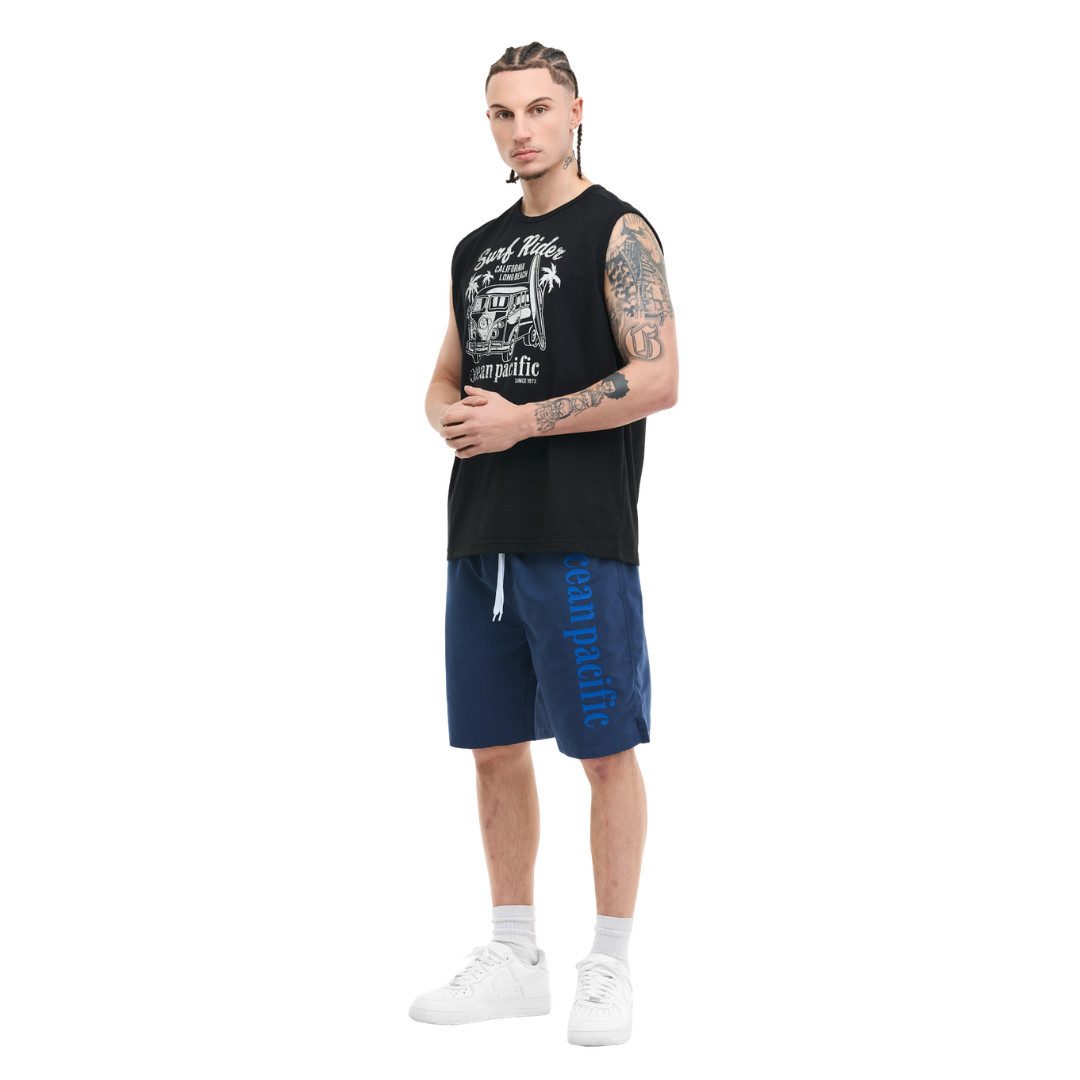 Ocean Pacific Muskelshirt Shorey Black / Ecru bedruckt