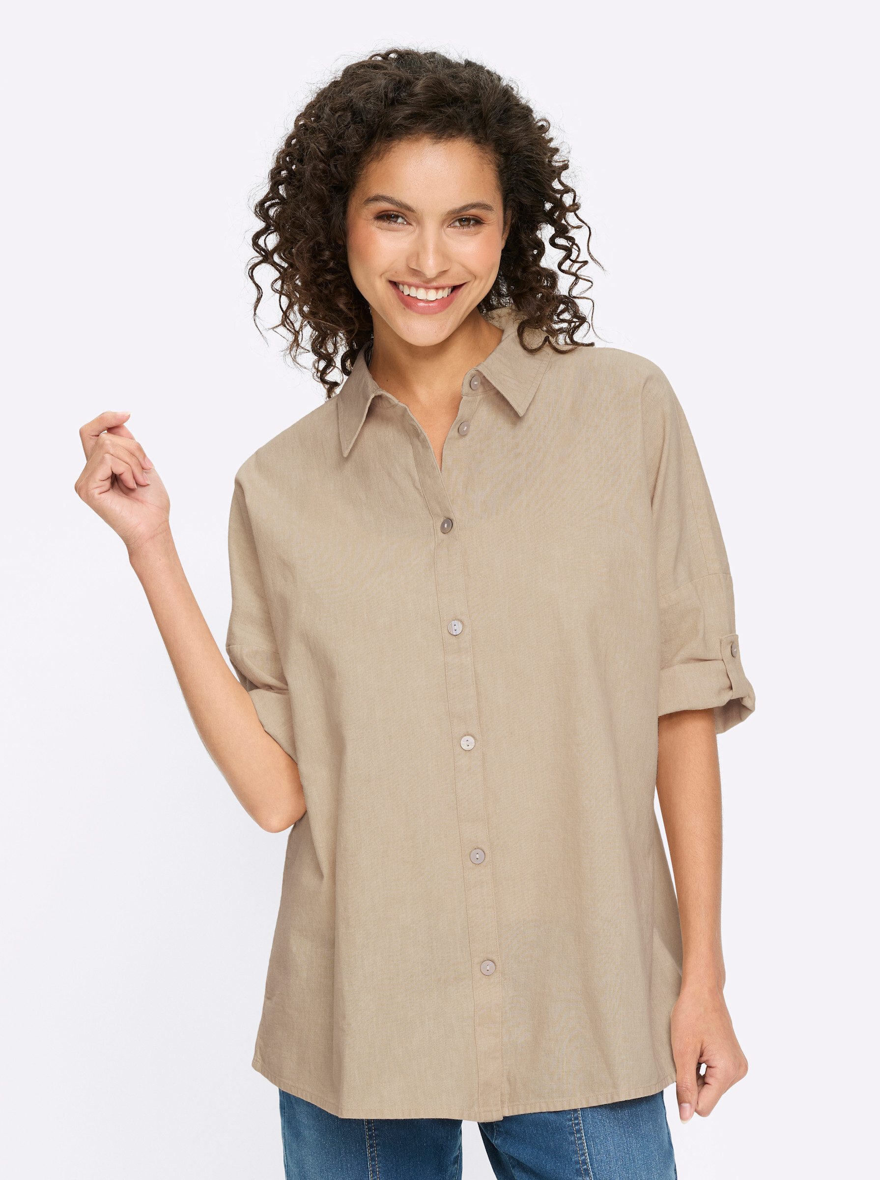Klassische Bluse Hemdbluse Langarm
