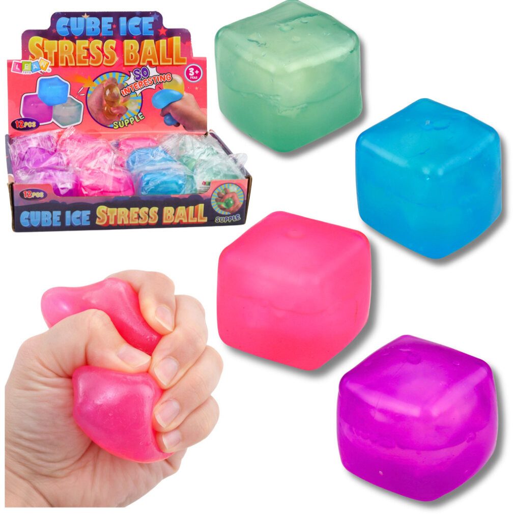 LEAN TOYS Spiel Anti-Stress-Squishy-Eiswürfel mit Frostmuster, 5,5 cm