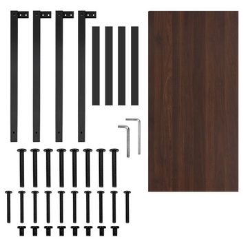 ML-DESIGN Schreibtisch Computertisch aus Holz mit stabiles Metallgestell Arbeitstisch, Schreibtisch Walnuss/Schwarz Rechteckig aus Metall und Holz 120x60x75c