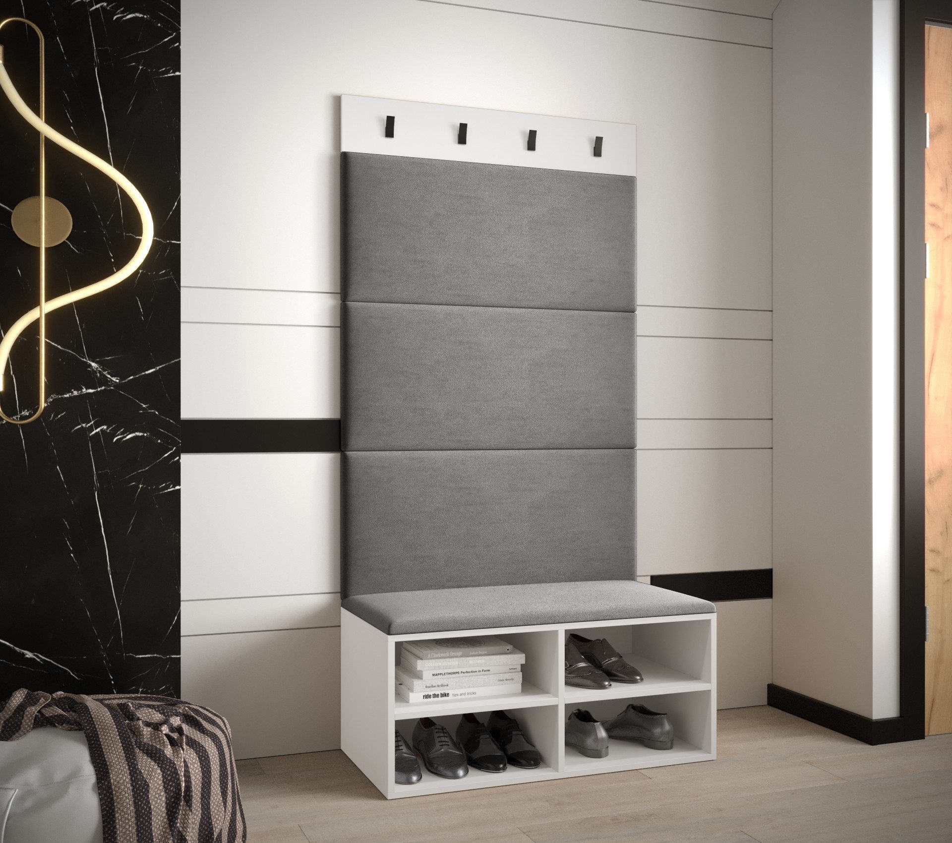 ABIKS MÖBEL Garderoben-Set MIRO Set 2, Garderobe mit gepolsterten Paneelen, günstig online kaufen