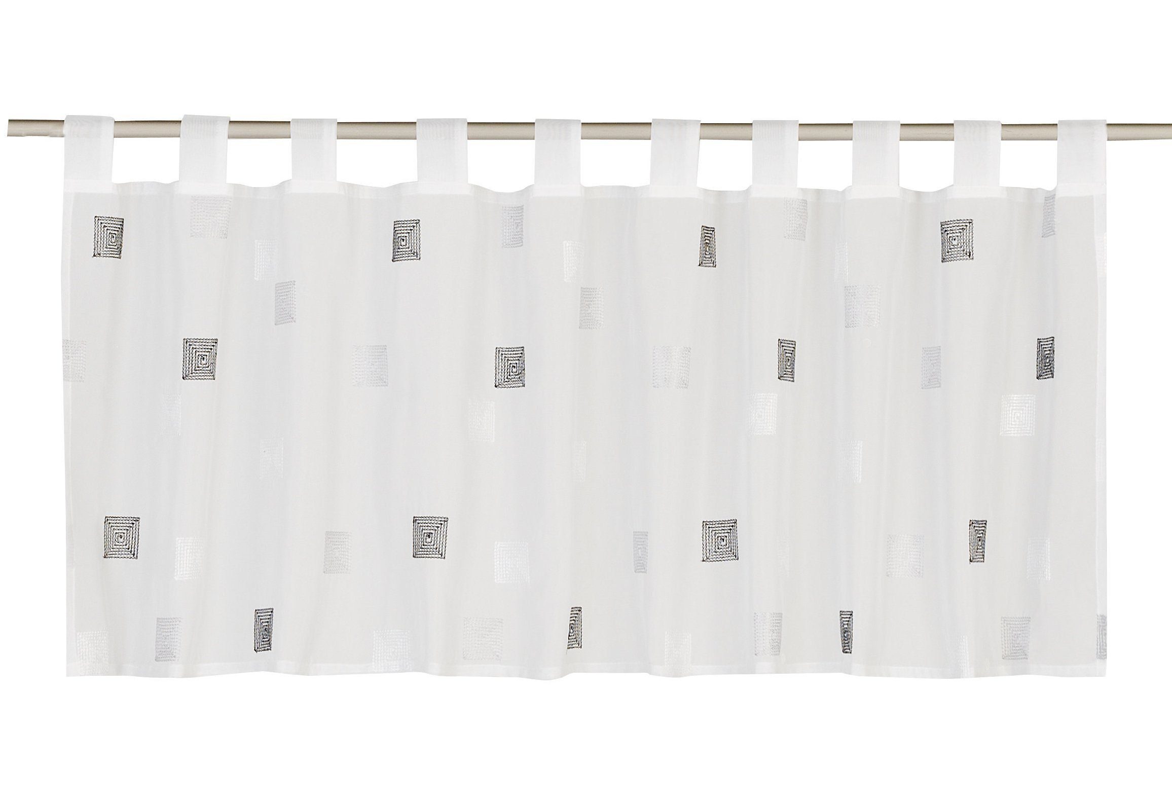 ELBERSDRUCKE Scheibengardine Quadro (1 St), Schlaufen, transparent, Voile