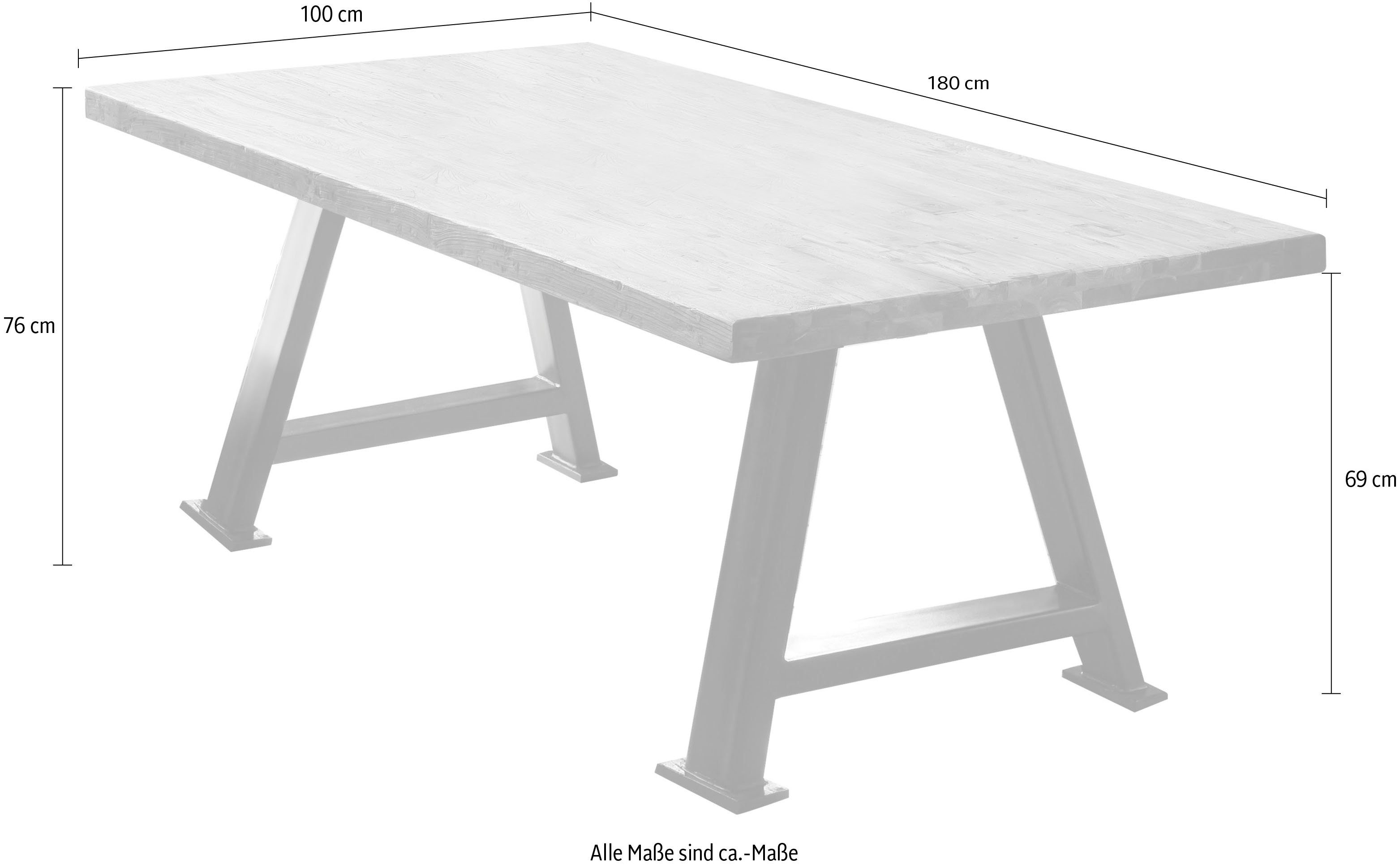 SIT Esstisch, Maserung Antikschwarz mit sichtbarer | Antikschwarz Natur