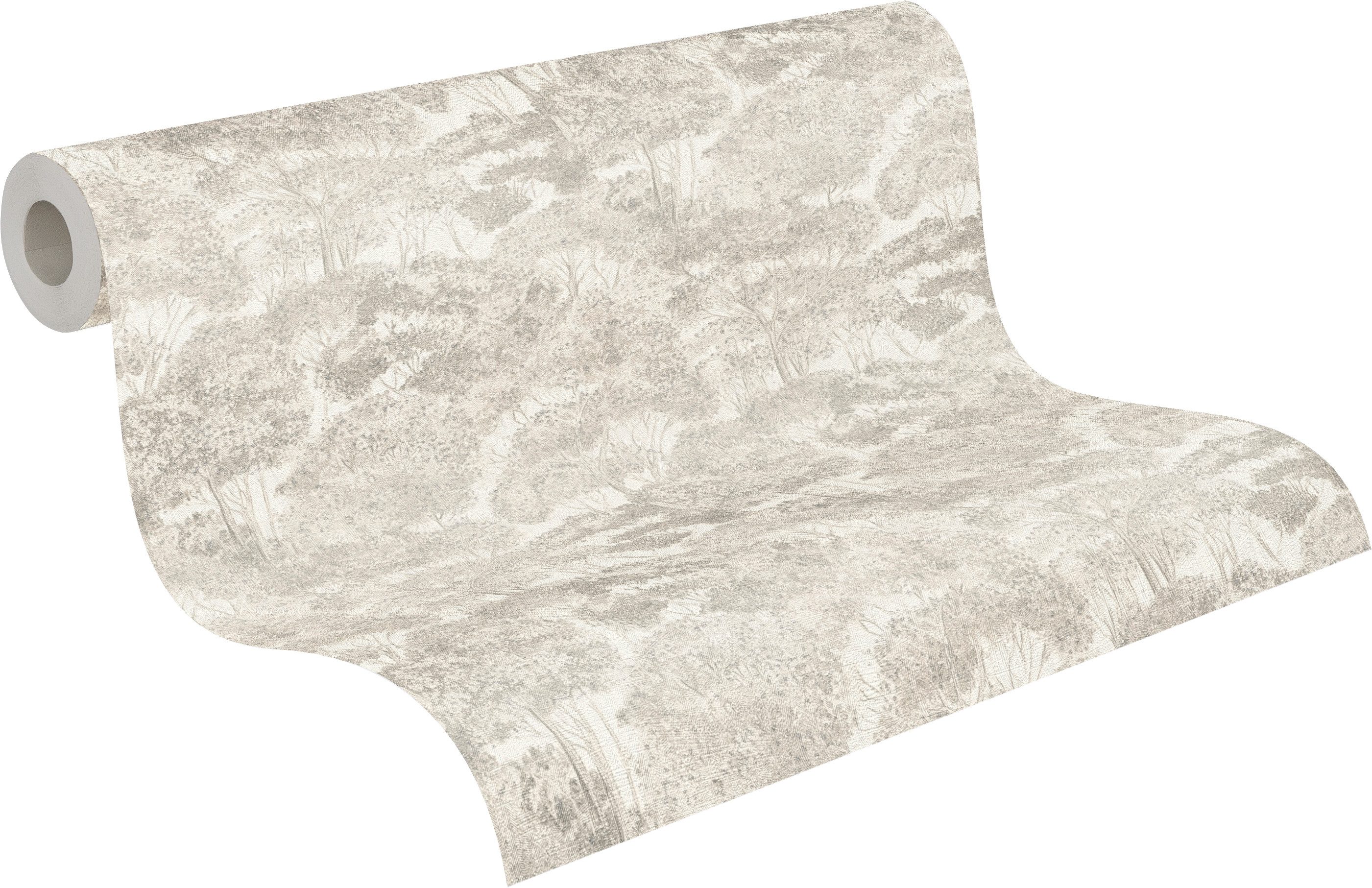 A.S. Création Vliestapete Trend Spectrum Forest – Glitzernde Baumlandschaft Vliestapete, leicht strukturiert, Glitzermuster, natürlich, Wald, (1 St), Elegante Baumlandschaft mit Glitzerakzenten und feiner Struktur