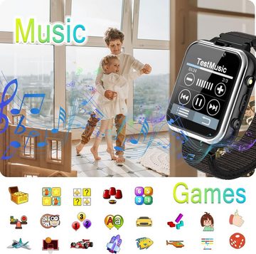 PTHTECHUS Smartwatch (1,44 Zoll, Android iOS), Telefon Zwei Wege Gespräch SOS MP3 Spiel Wiedergab Kameras Sportuhr
