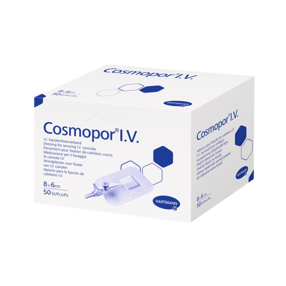 Wundpflaster 8x Hartmann Cosmopor® I.V. Kanülenfixierverband, Packung