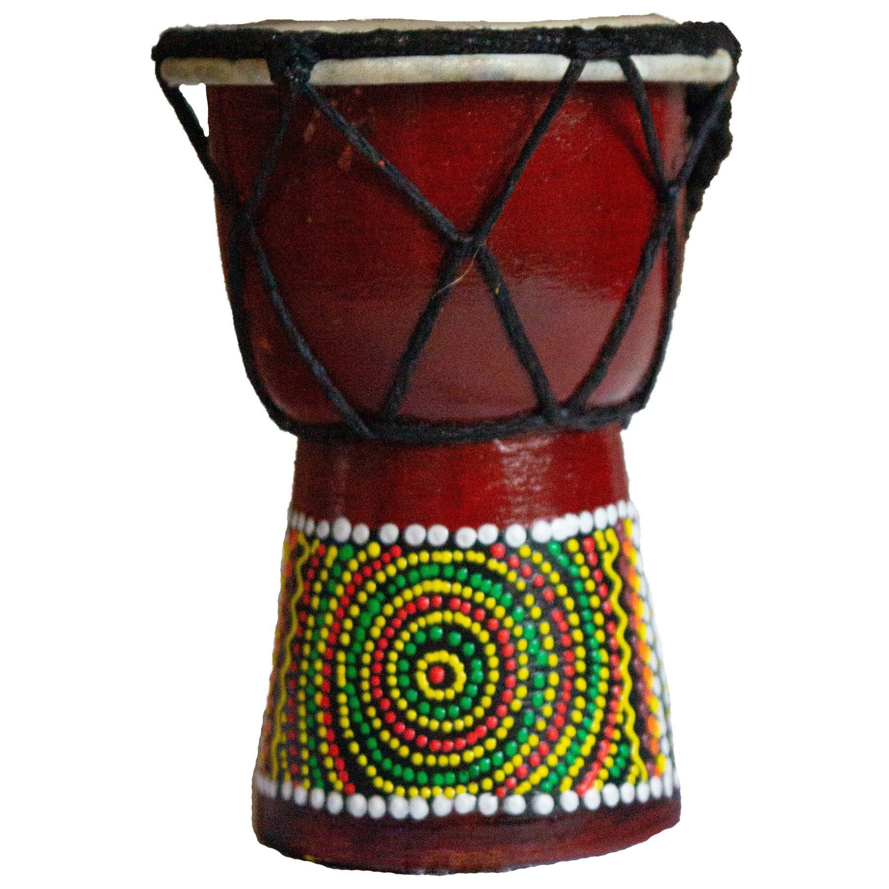 SIMANDRA Trommel Djembe Trommel 12 cm Bongo Afrika - bemalt Dot Painting – Bild 2 von 4