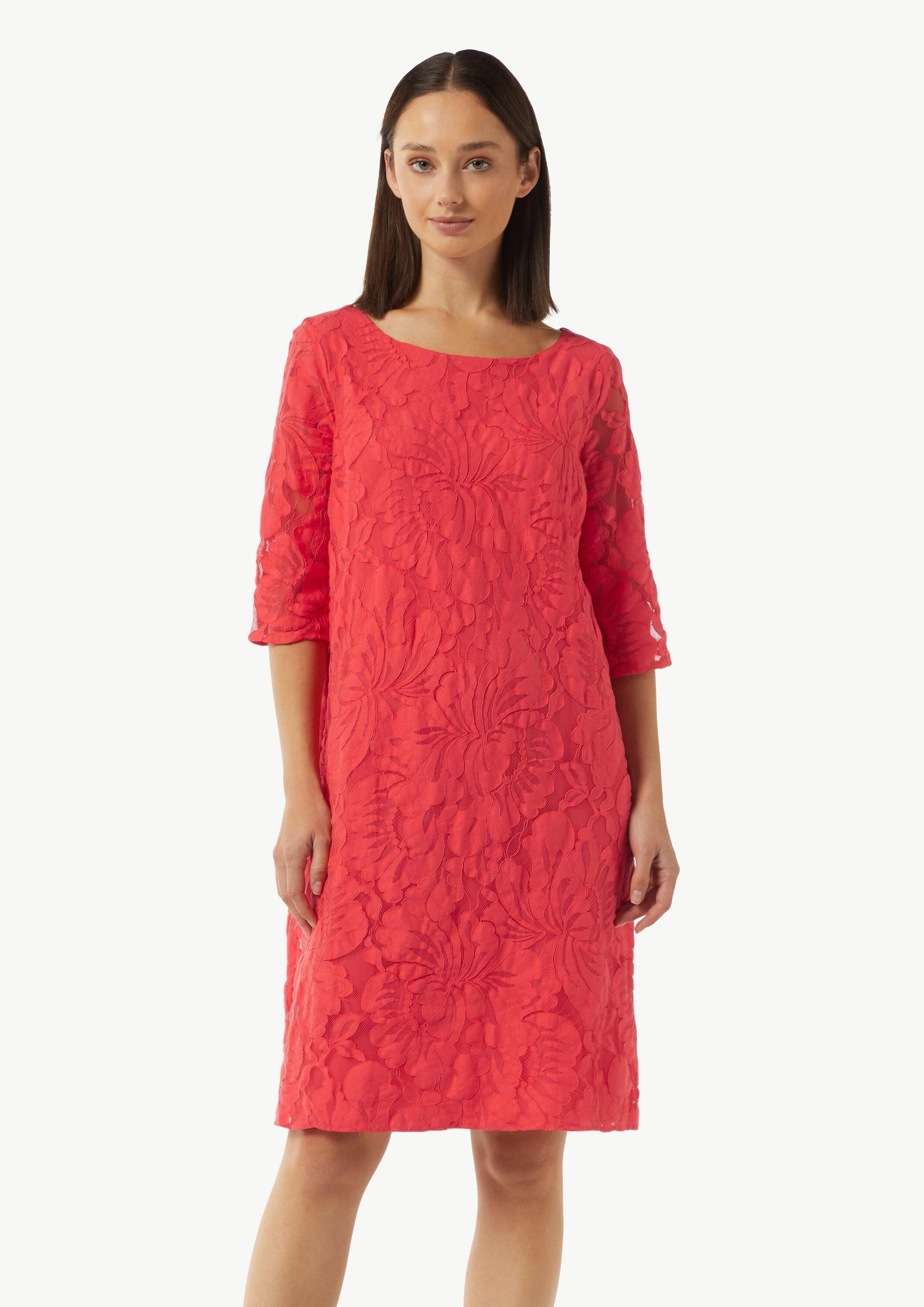 comma Minikleid Kleid Kurzes Kleid mit Spitze (1-tlg)