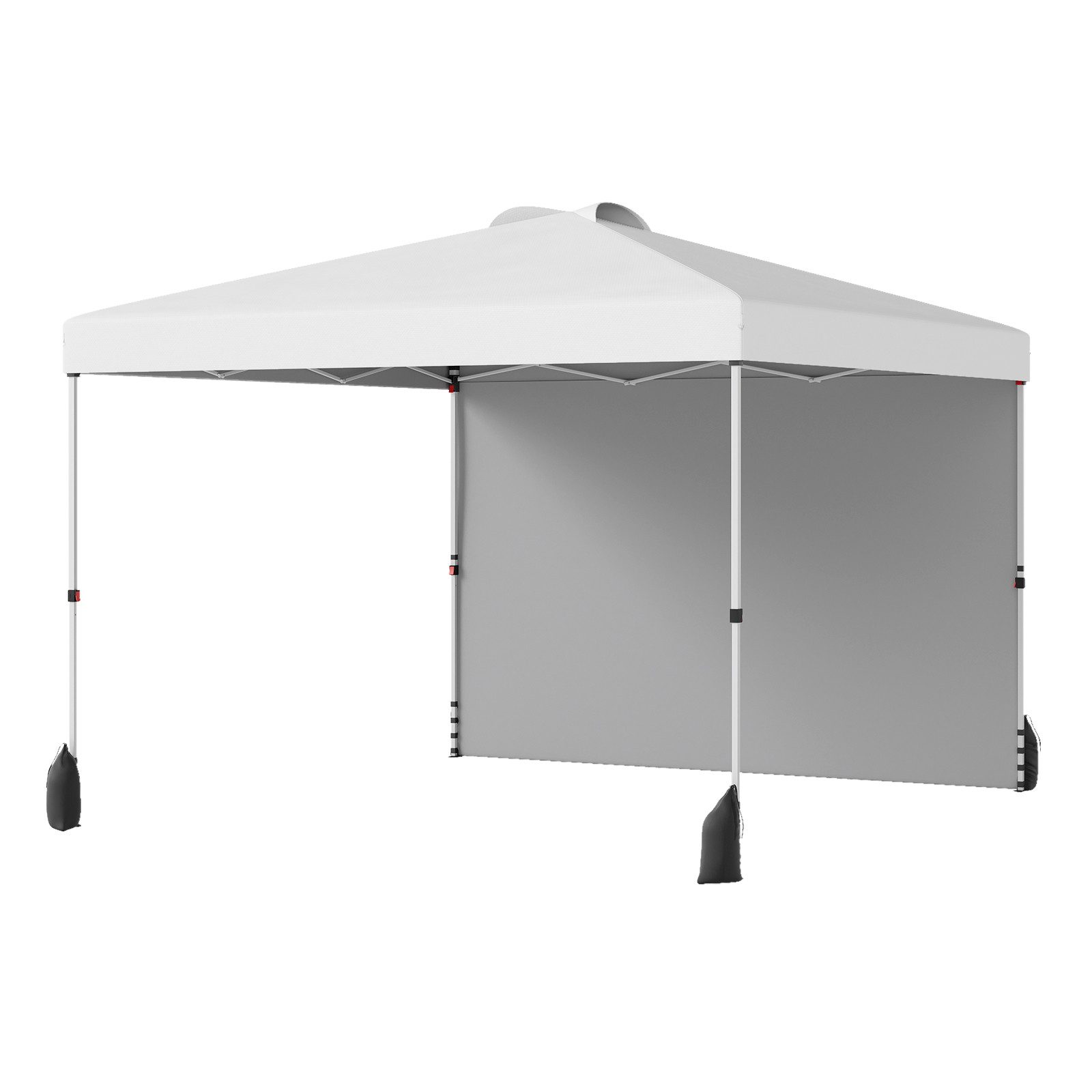 COSTWAY Faltpavillon, 3*3m Pop-up-Gartenzelt mit 1 Seitenwand, UPF50+