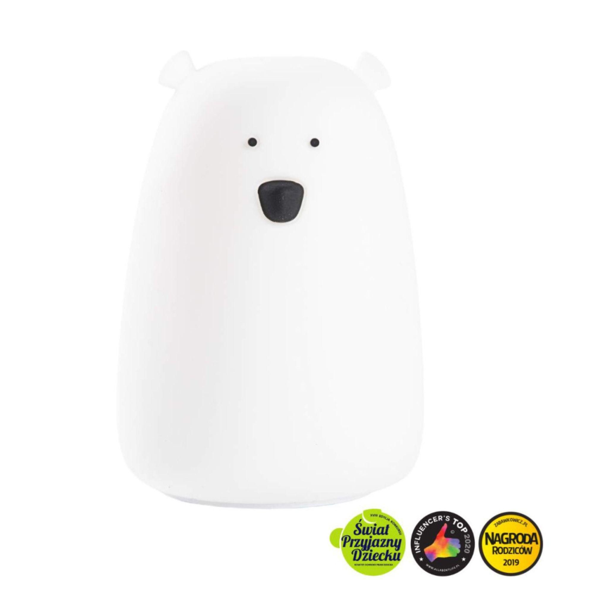 Rabbit & Friends LED Nachtlicht Bär Silikon LED Lampe (weiß), LED fest integriert