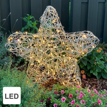 STAR TRADING LED Dekolicht LED Outdoor-Leuchtstern,Ole, handgefertigt, silber, Ø 63cm, LED Outdoor-Leuchtstern,Ole, handgefertigt, silber, Ø 63cm