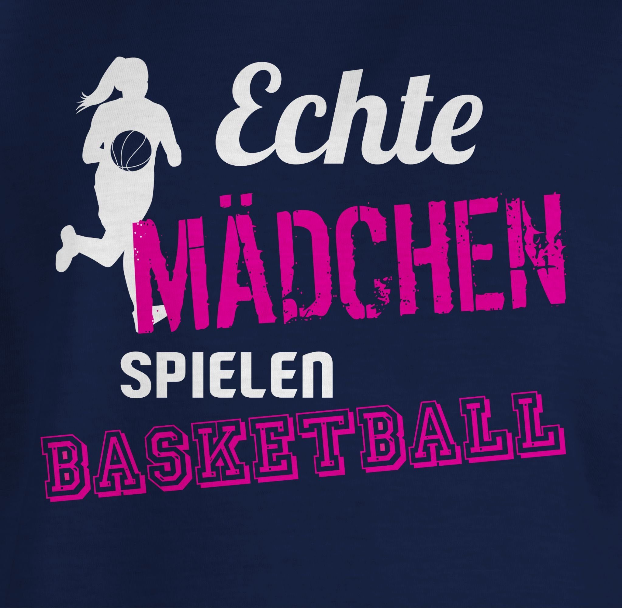 Dunkelblau T-Shirt Mädchen 1 spielen Shirtracer Kleidung Kinder Echte Sport Basketball