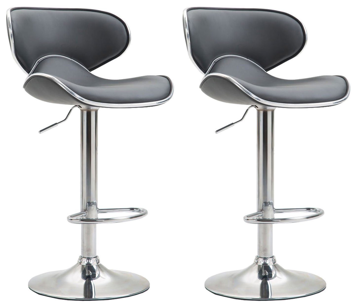 Barhocker 2er Set Barhocker Las Vegas V2 Kunstleder chrom