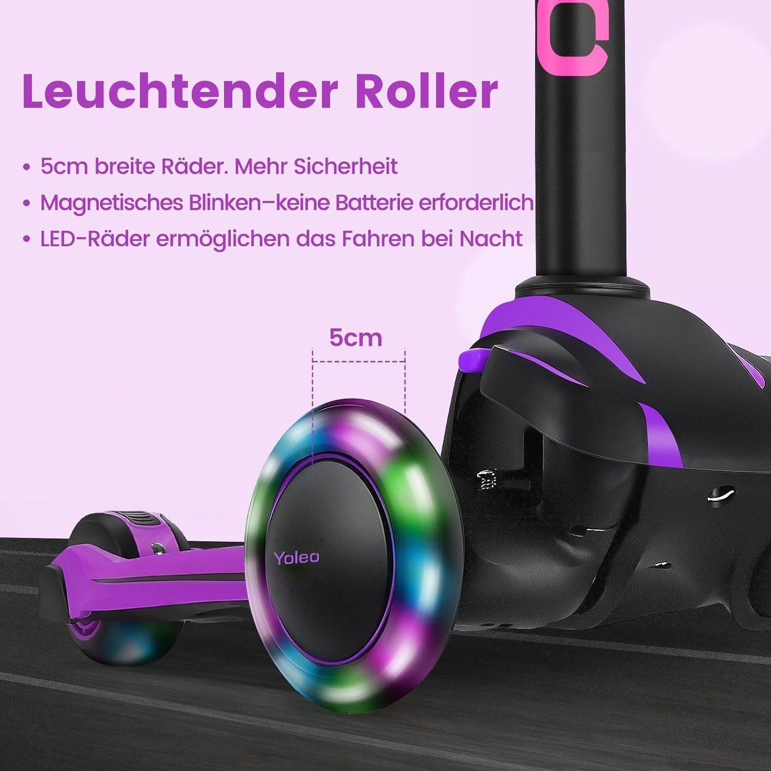 Dripex Scooter Faltbarer Kinderoller Kinderscooter Dreiradscooter ab 3 Jahre