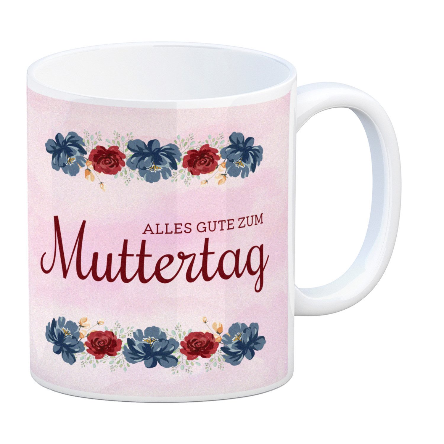 Tasse Muttertag Tasse mit Blumengruß und besten Wünschen Kaffeetasse Becher