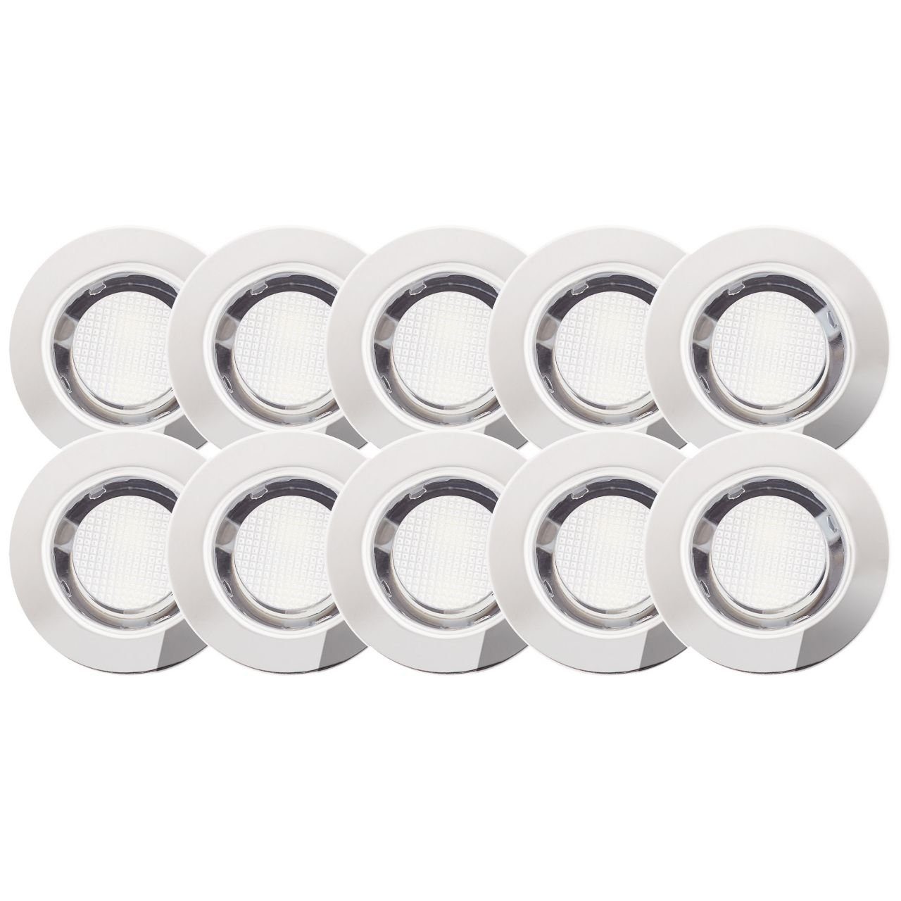 Brilliant Aufbauleuchte Cosa 30, Kaltweiß, Lampe Cosa 30 LED Einbauleuchtenset 10 Stück edelstahl/kaltweiß I