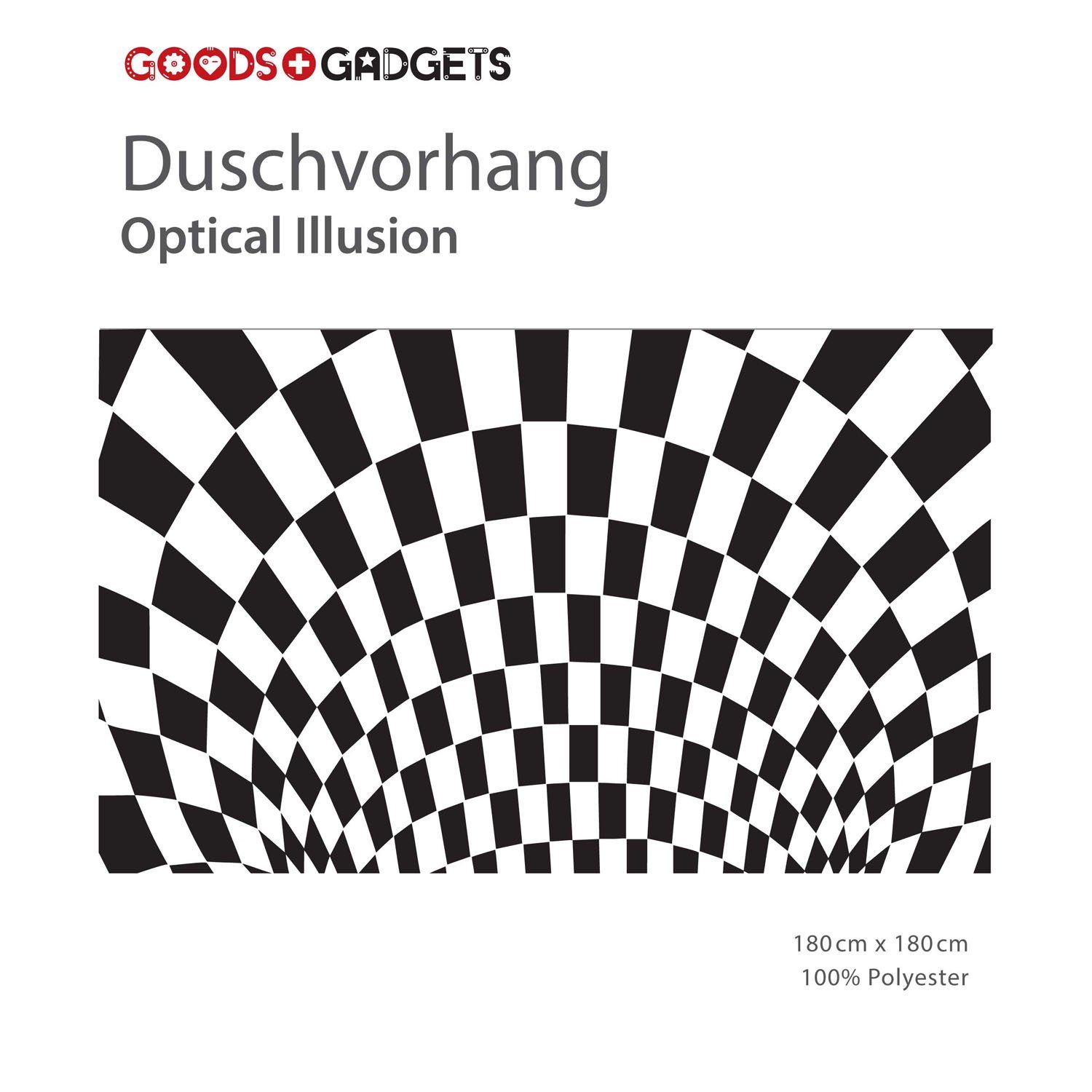 Goods+Gadgets Duschvorhang 3D Muster Optische Täuschung (Transparent Diamon günstig online kaufen