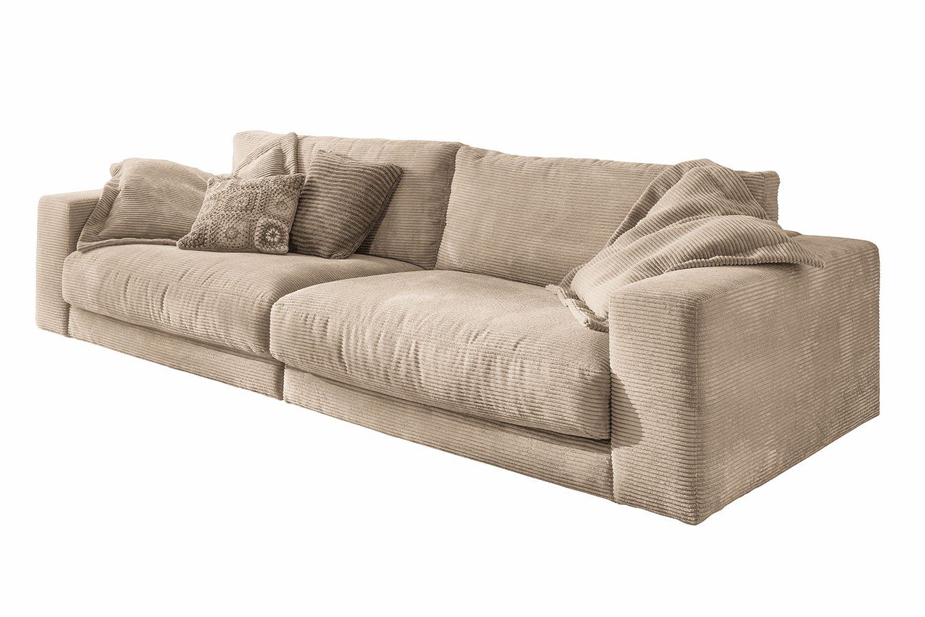 daslagerhaus living Loungesofa 3-Sitzer Downtown Cord taupe | Alle Sofas