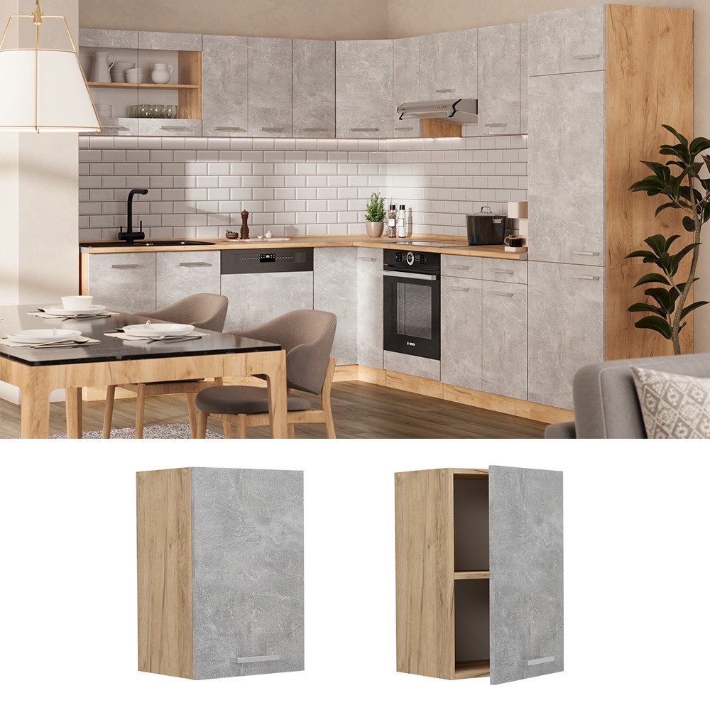 Vicco Hängeschrank R-Line, Beton/Goldkraft Eiche, 40 günstig online kaufen
