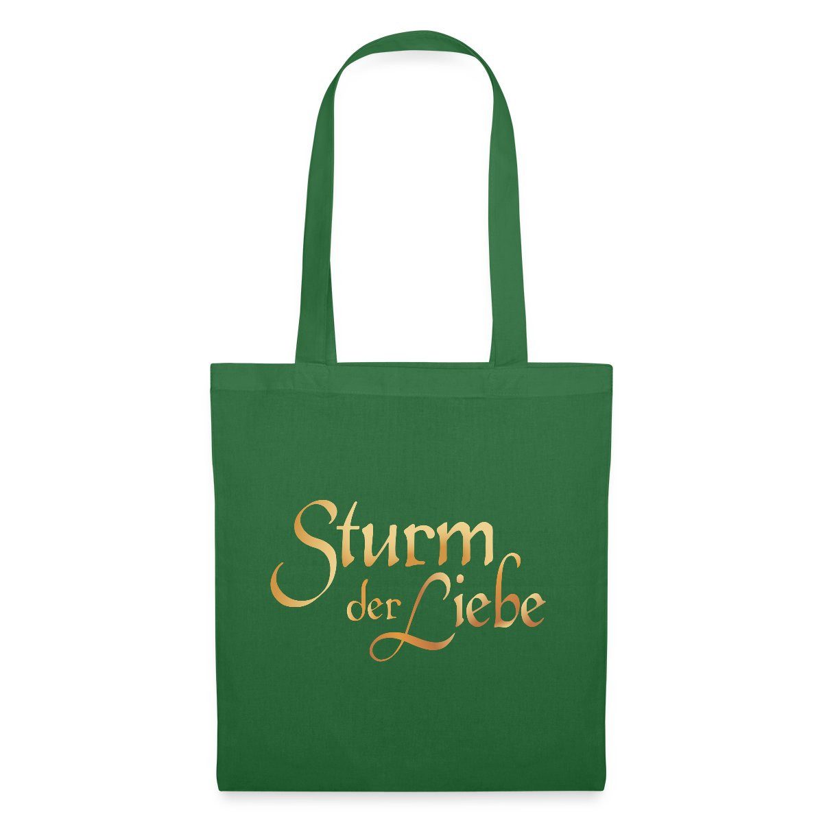 Spreadshirt Henkeltasche Sturm Der Liebe Logo Gold Textur Stoffbeutel (1-tlg)