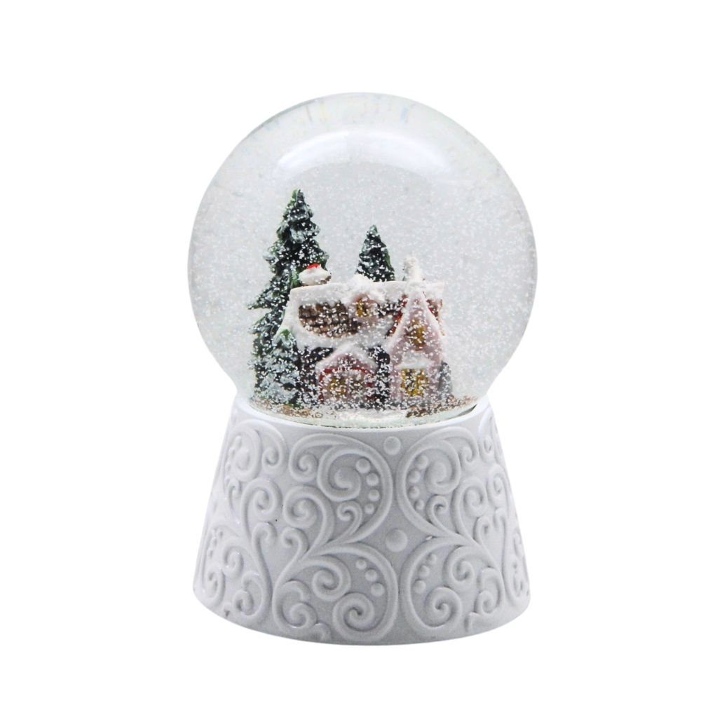 breit Schneekugel Spieluhr Lebkuchenhaus MINIUM-Collection Weihnachtsbäckerei Zuckerbäckerhaus 10mm