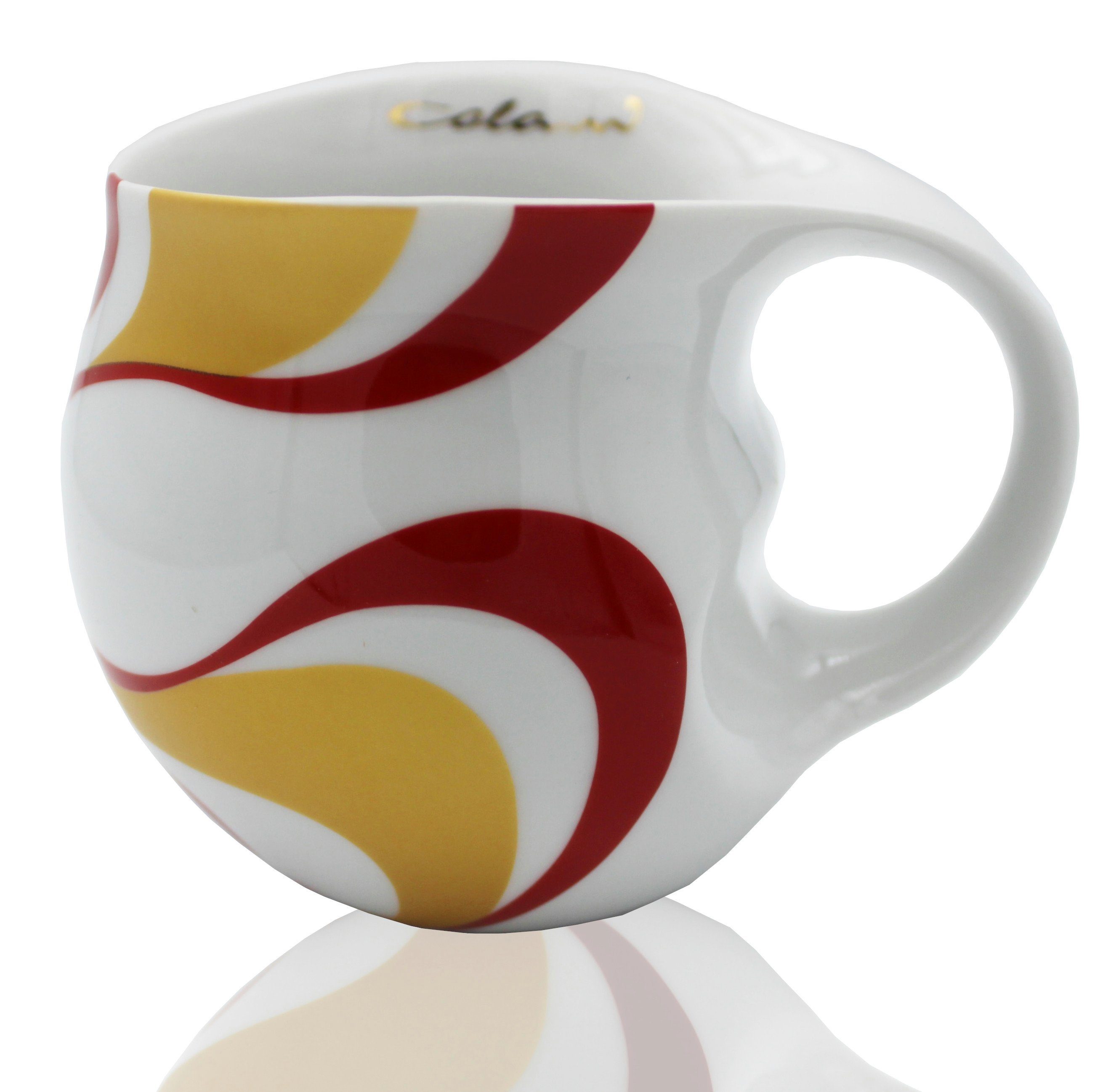 Geschenkkarton, 260ml, Colani Porzellan, Tasse Kaffeetasse Tasse im Schriftzug, Kaffeebecher Made Welle in Colani Rot Germany