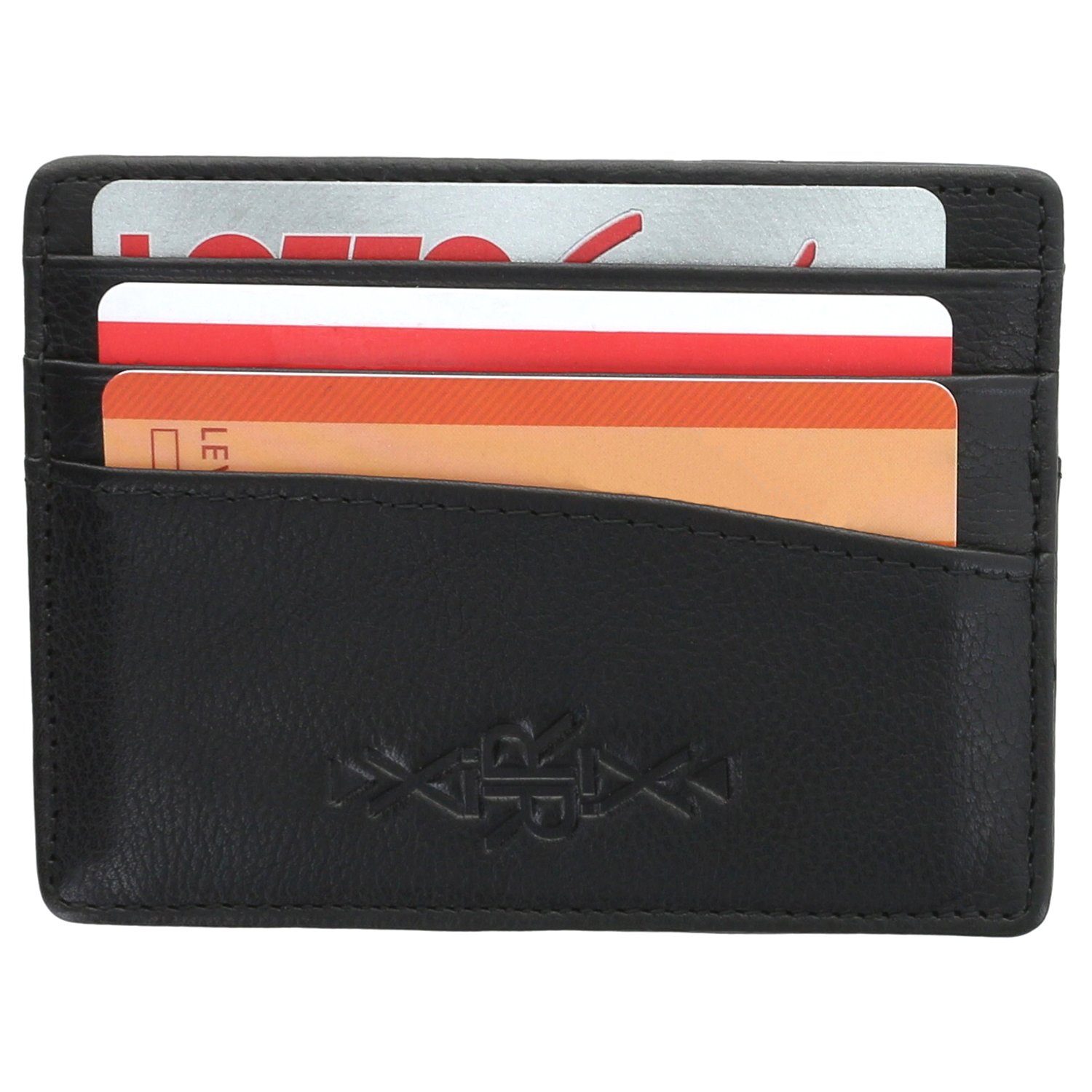 XiRRiX Kartenetui Kreditkarten Etui Herren Damen Wallet, und echtem aus Rindsleder Mini