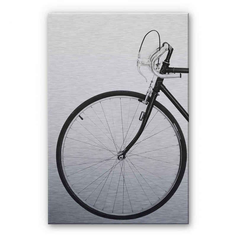 K&L Wall Art Gemälde Alu-Dibond Poster Retro Fahrrad Rennrad Metalloptik Deko Fixie Bike, Wohnzimmer Bilder modern
