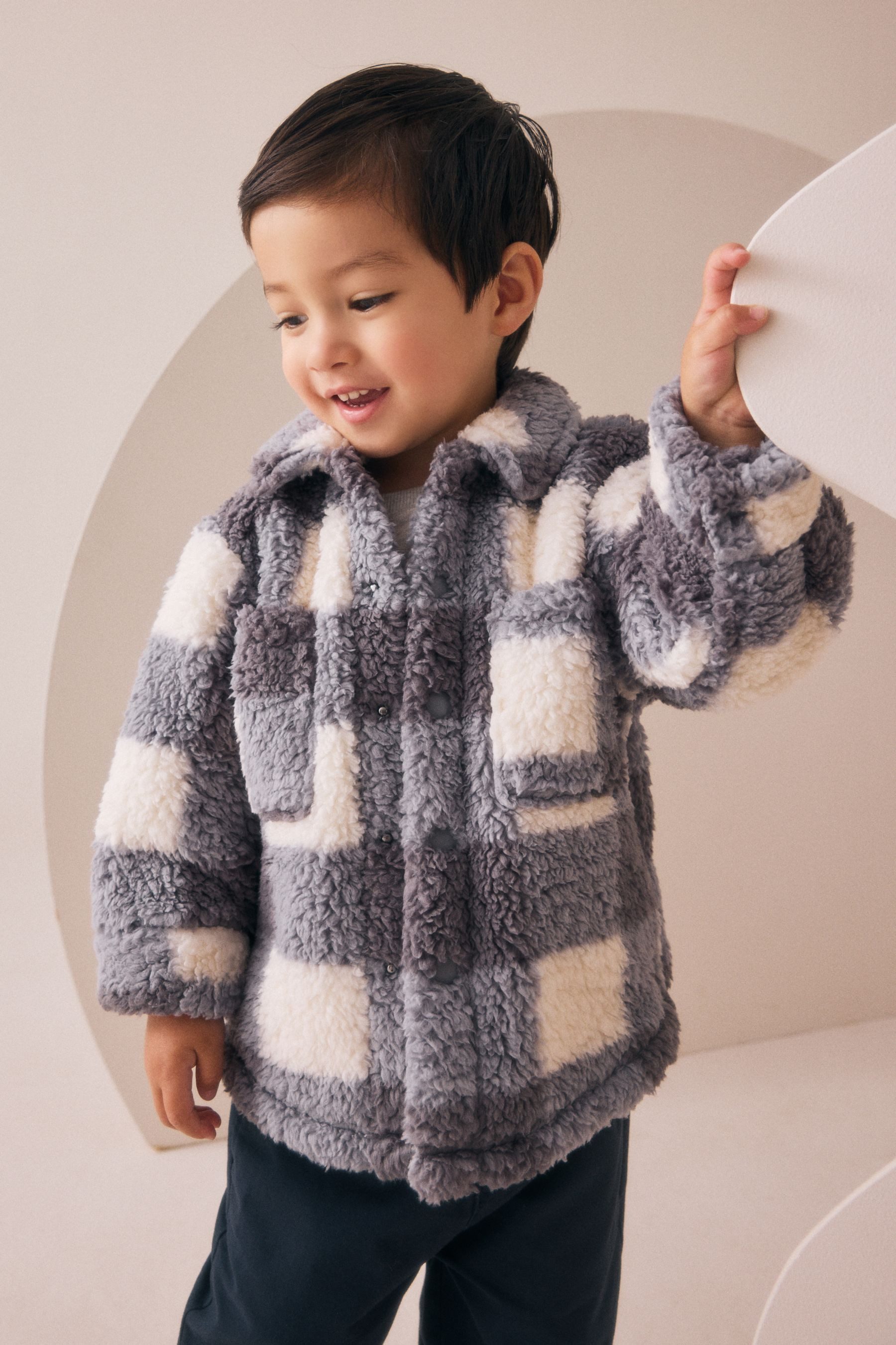 Next Outdoorhemd Hemdjacke mit aus Fleece mit Borg (1-tlg)