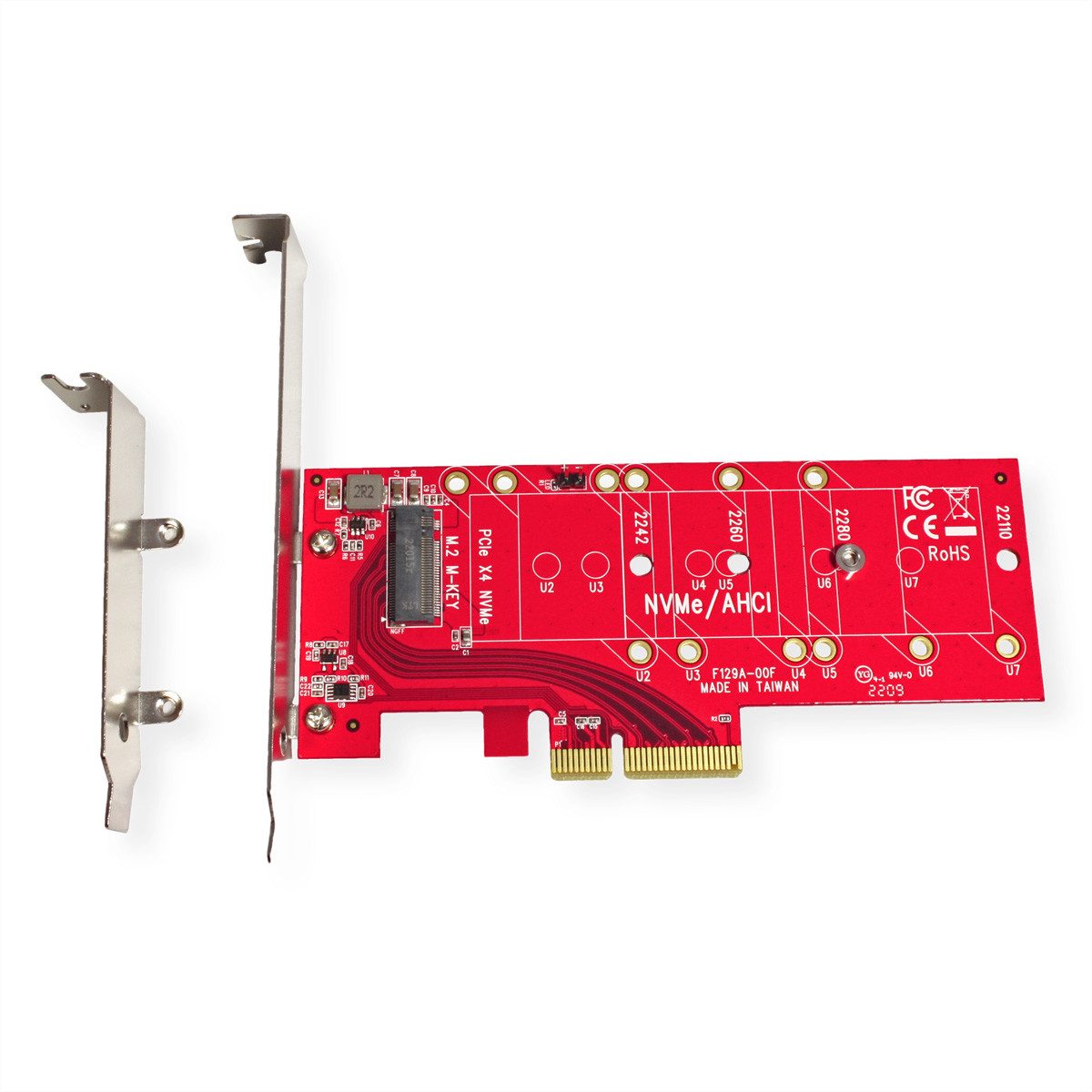 ROLINE PCIe 4.0 x4 3.3V5A Host Adapter für PCIe-NVMe M.2 110mm SSD Computer-Adapter