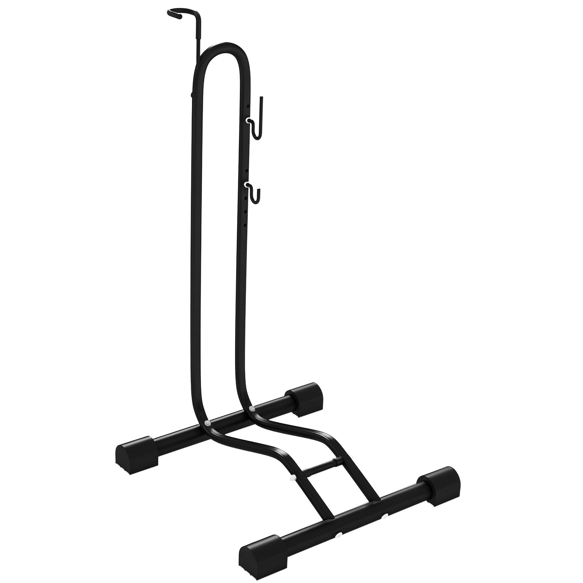 SPORTNOW Fahrradständer mit verstellbaren Haken, vertikal & horizontal (Radständer, 1-St., Fahrradhalter), Stahl, Schwarz