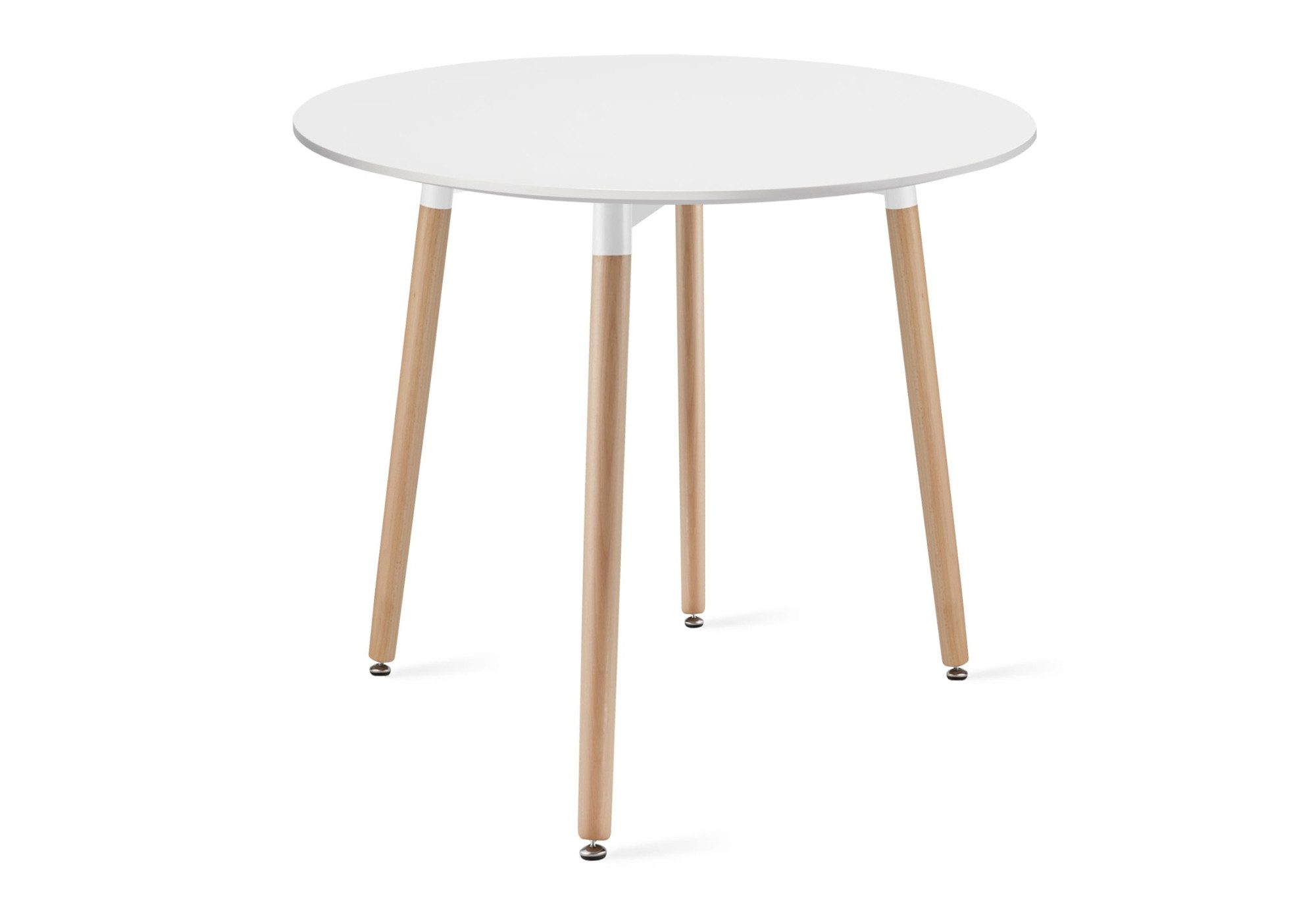 Home Collective Esstisch Runder weißer Esszimmertisch mit Beinen aus Naturb günstig online kaufen