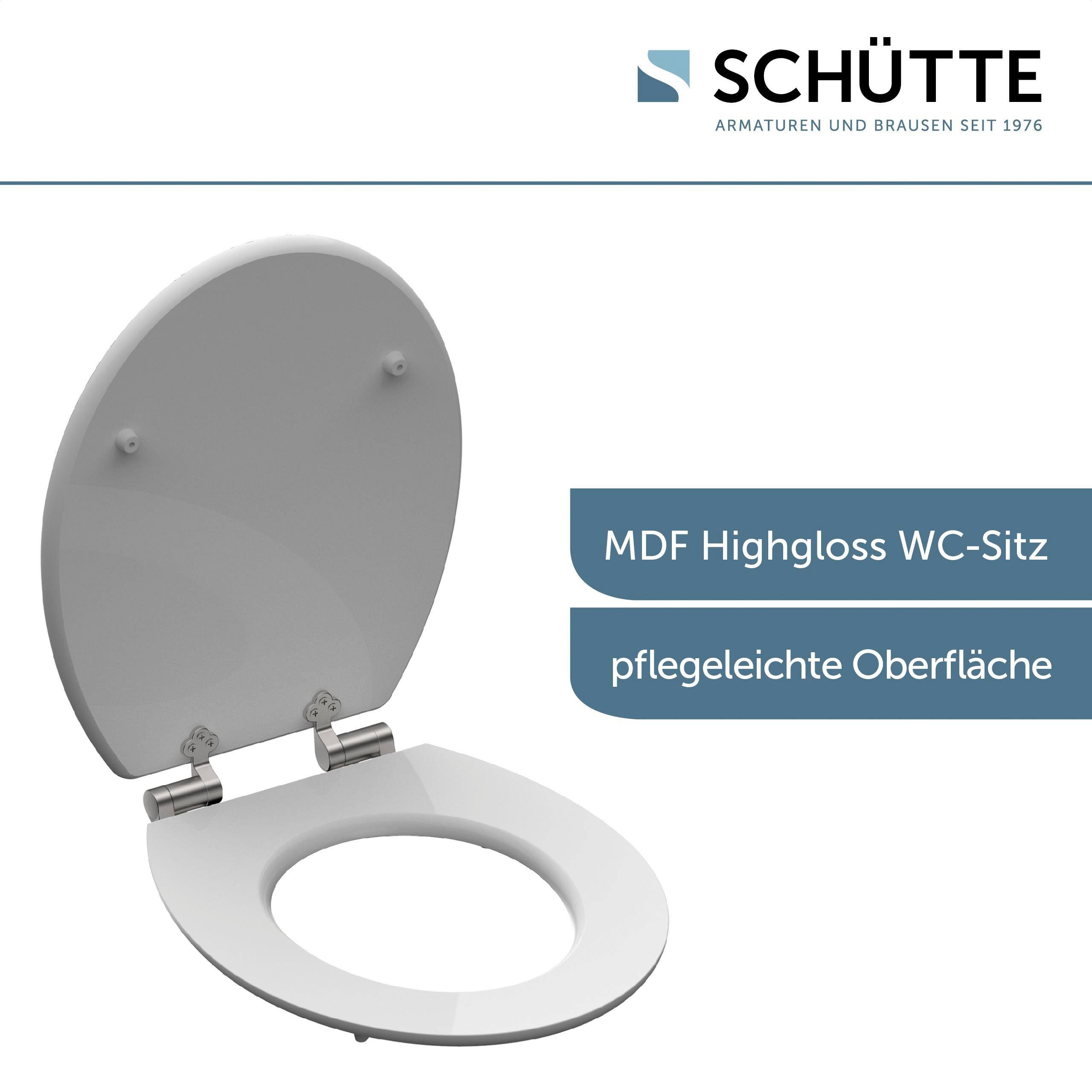 Schütte WC-Sitz BALANCE, High Gloss mit MDF Holzkern, mit Absenkautomatik