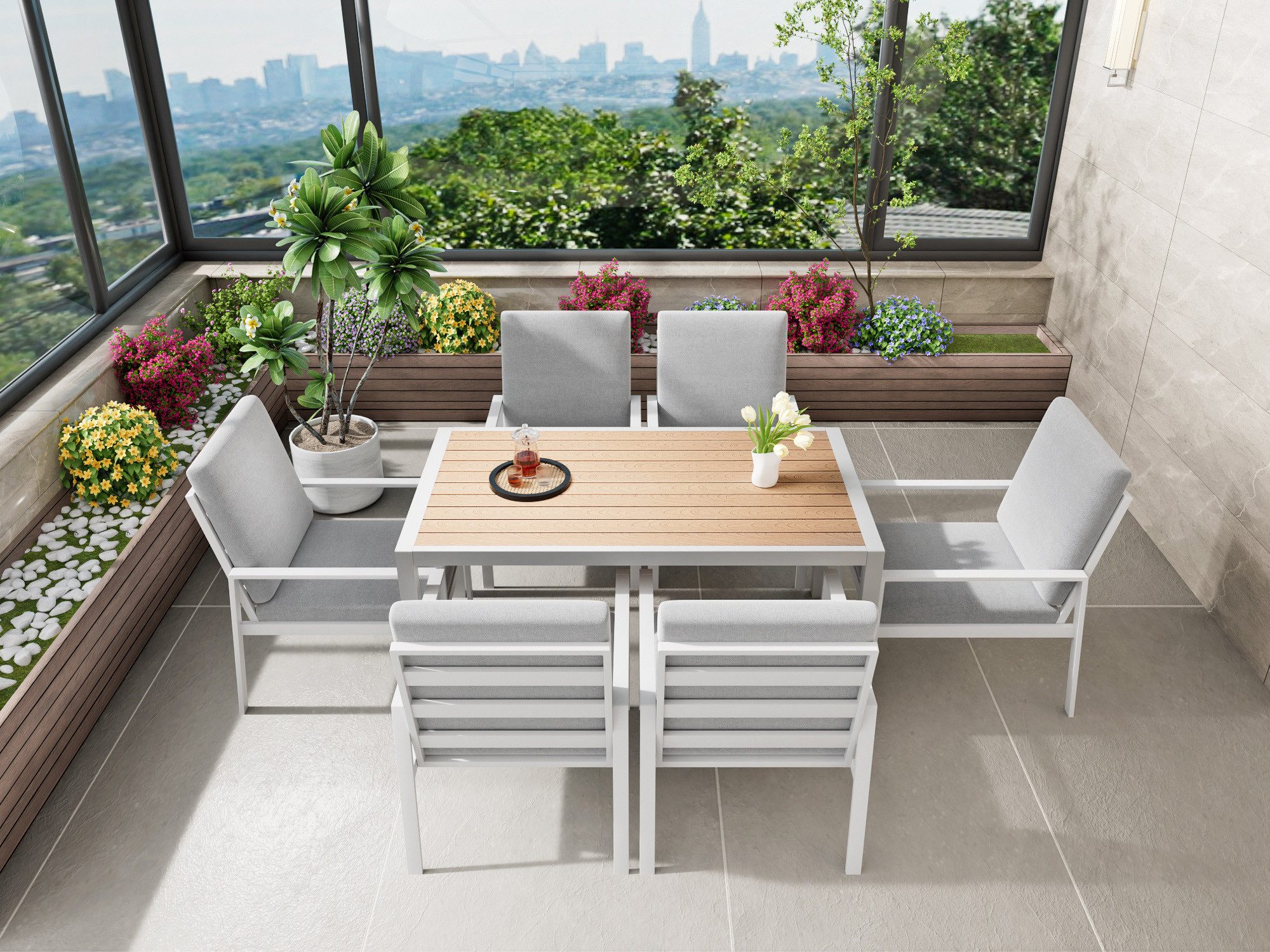 MeXo Gartenlounge-Set Lounge Gartenmöbelset Aluminium, (Garten günstig online kaufen