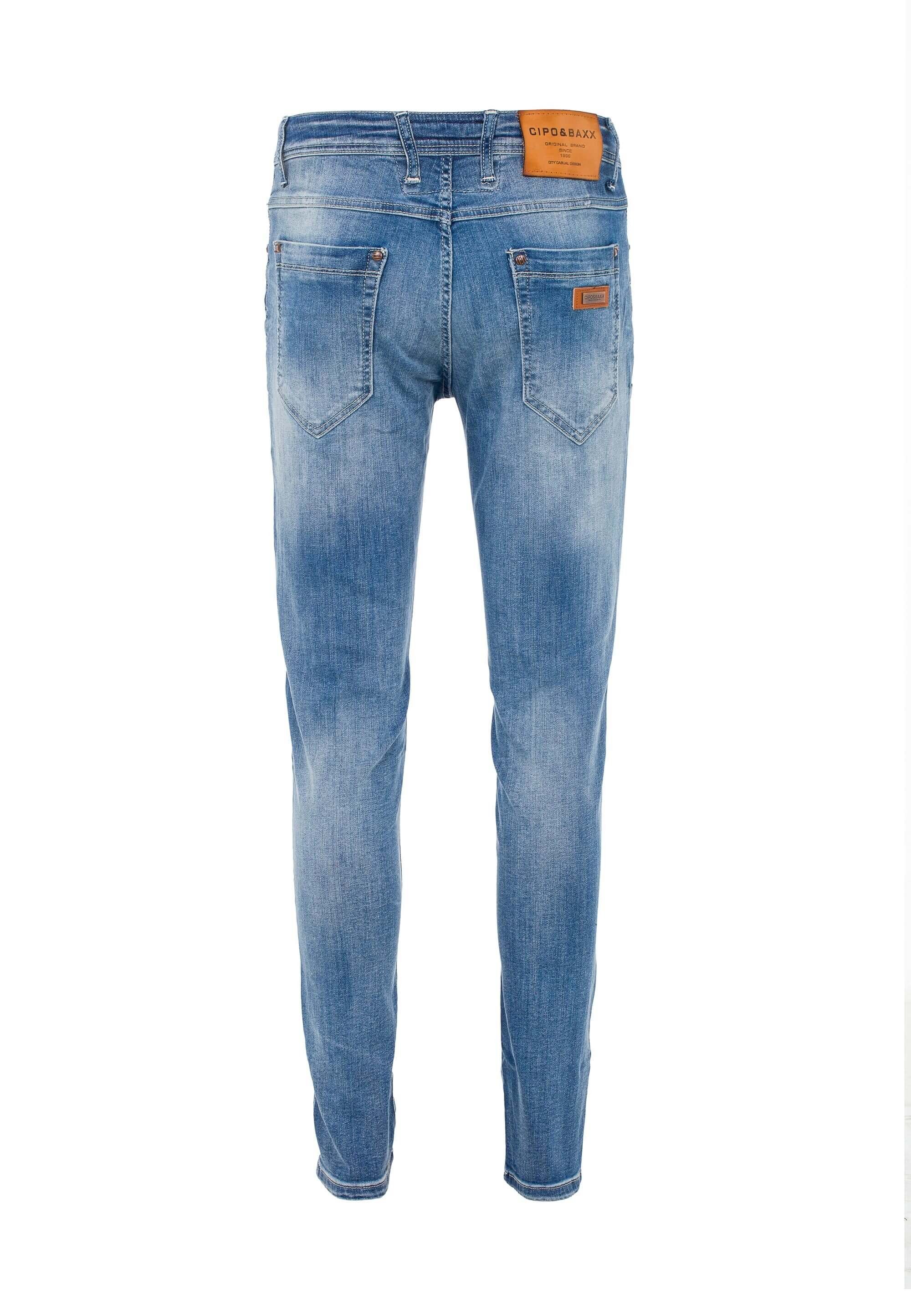 Cipo & Baxx Slim-fit-Jeans mit Look verwaschenen
