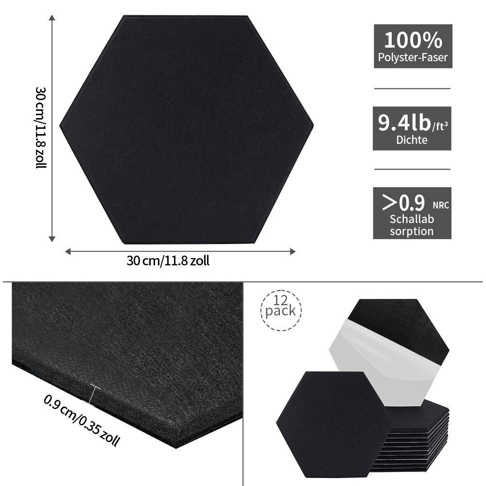 GLIESE Akustikplatte 12er-Pack Selbstklebende Schalldichte Akustische günstig online kaufen