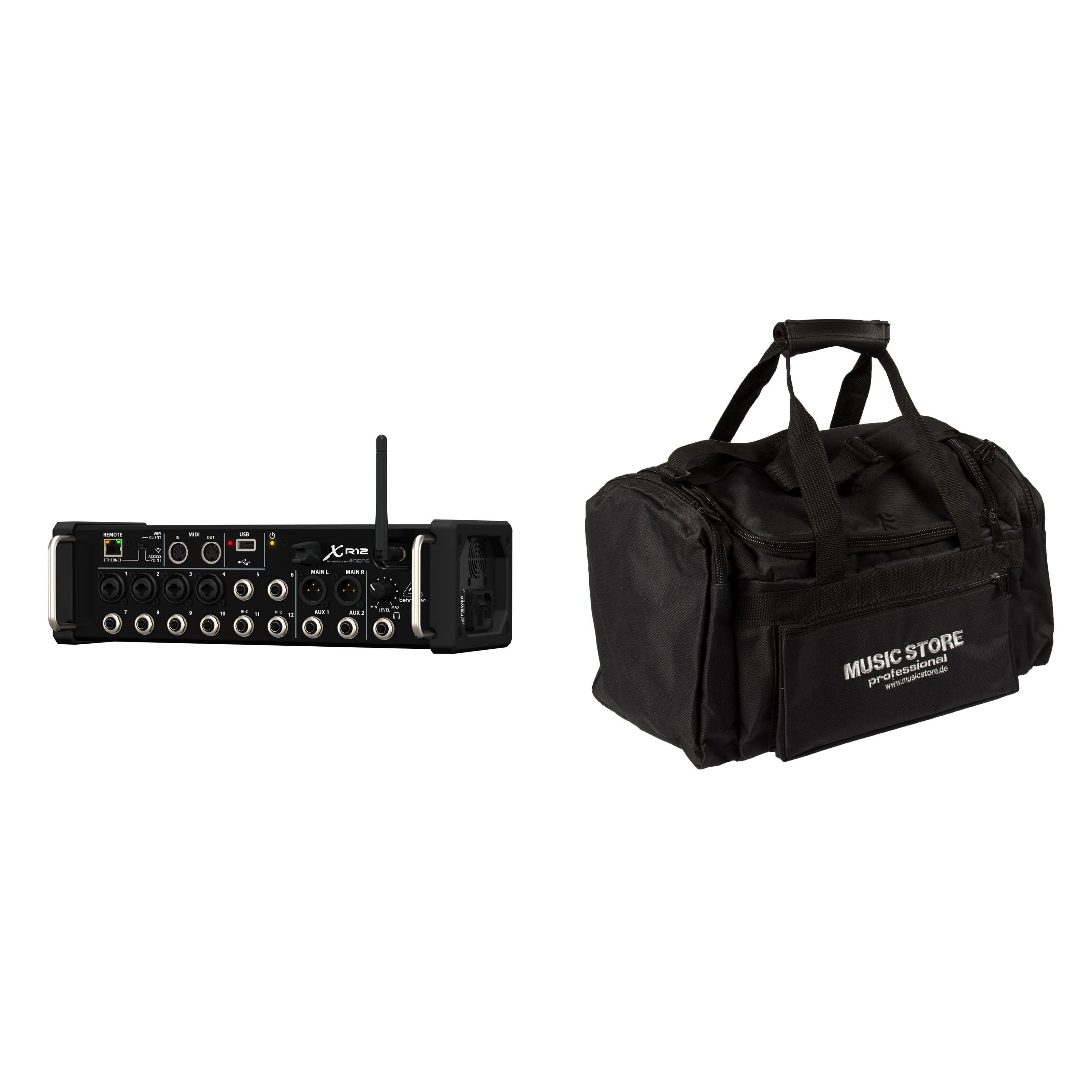 Behringer Mischpult, (PA Mischpulte, Tablet Mixer), XR12 + Travelbag - Tablet Mixer-Set