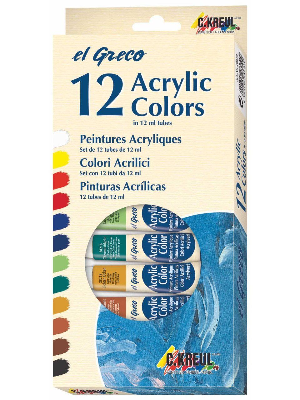 Kreul Acrylfarbe Kreul el Greco Acrylic Tuben Set 12 x 12 ml