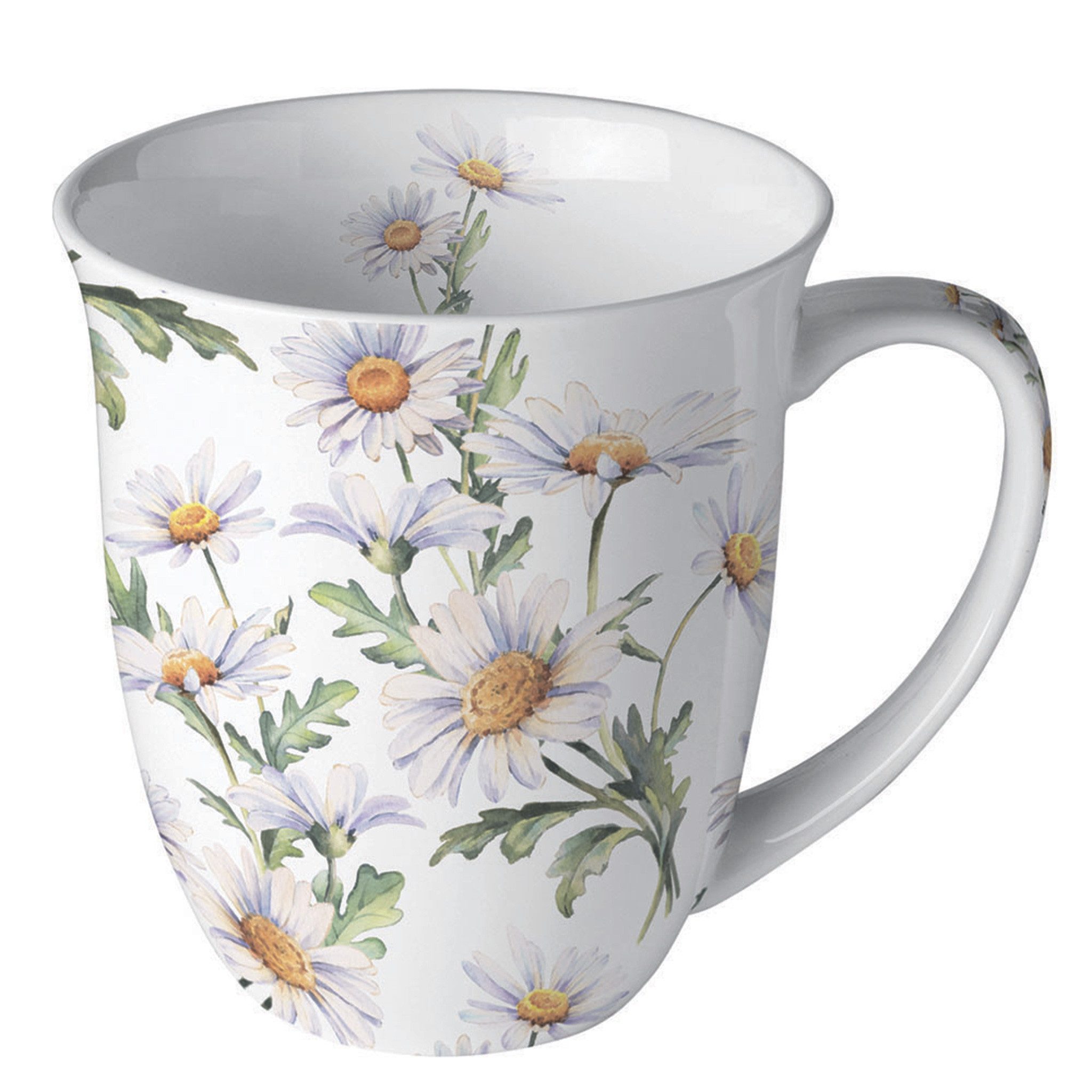 Ambiente Luxury Paper Products Tasse, Keramik, Tasse 10cm Porzellan mit Margeriten Blumenmotiv Weiß