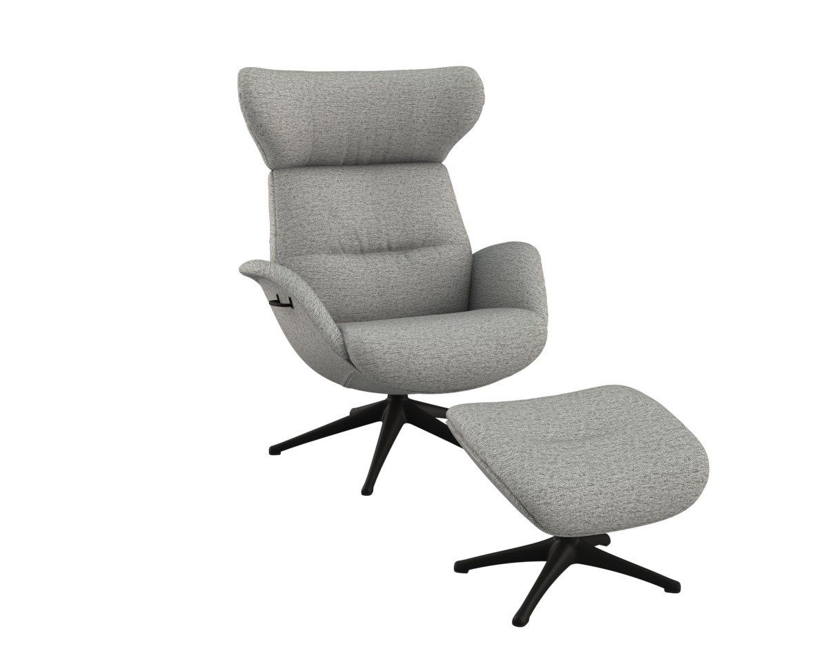 FLEXLUX Relaxsessel Крісла More, ergonomisch, drehbar, robuster Fuß, Scandi, Premium Komfort, Rücken- & Kopfteilverstellung, drehbar, Fuß schwarz