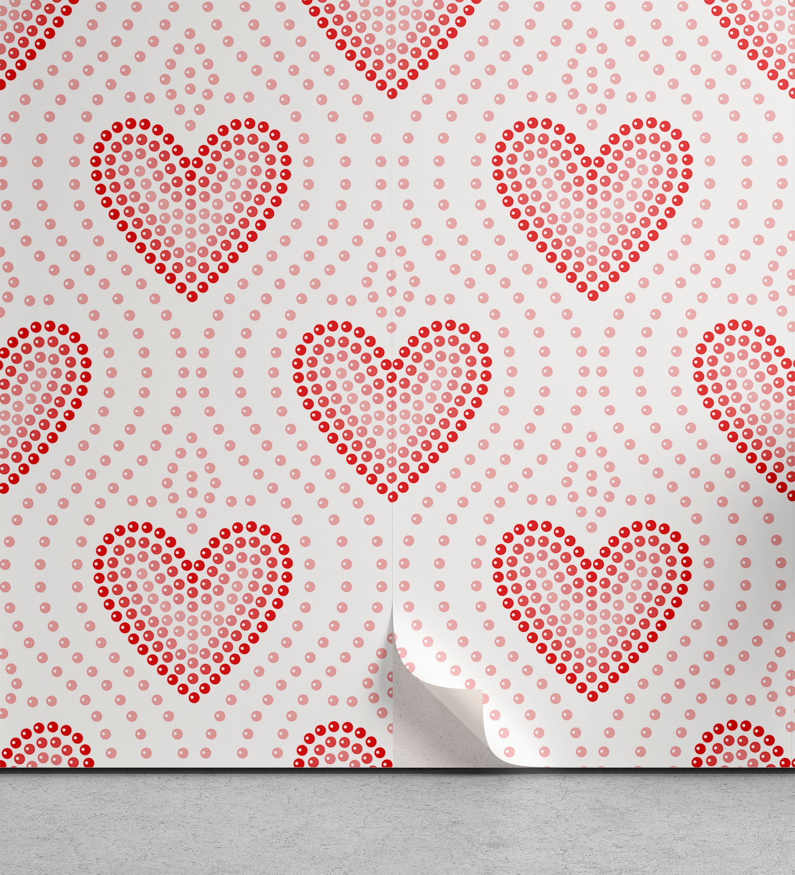 Abakuhaus Vinyltapete selbstklebendes Wohnzimmer Herz-Muster Pearls Küchenakzent, Gepunktete